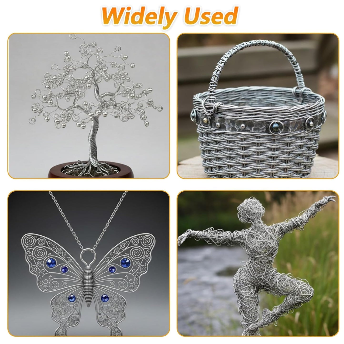 Flexible jewelry stringing wires add flexible stringing support to bracelet making and necklace designs.