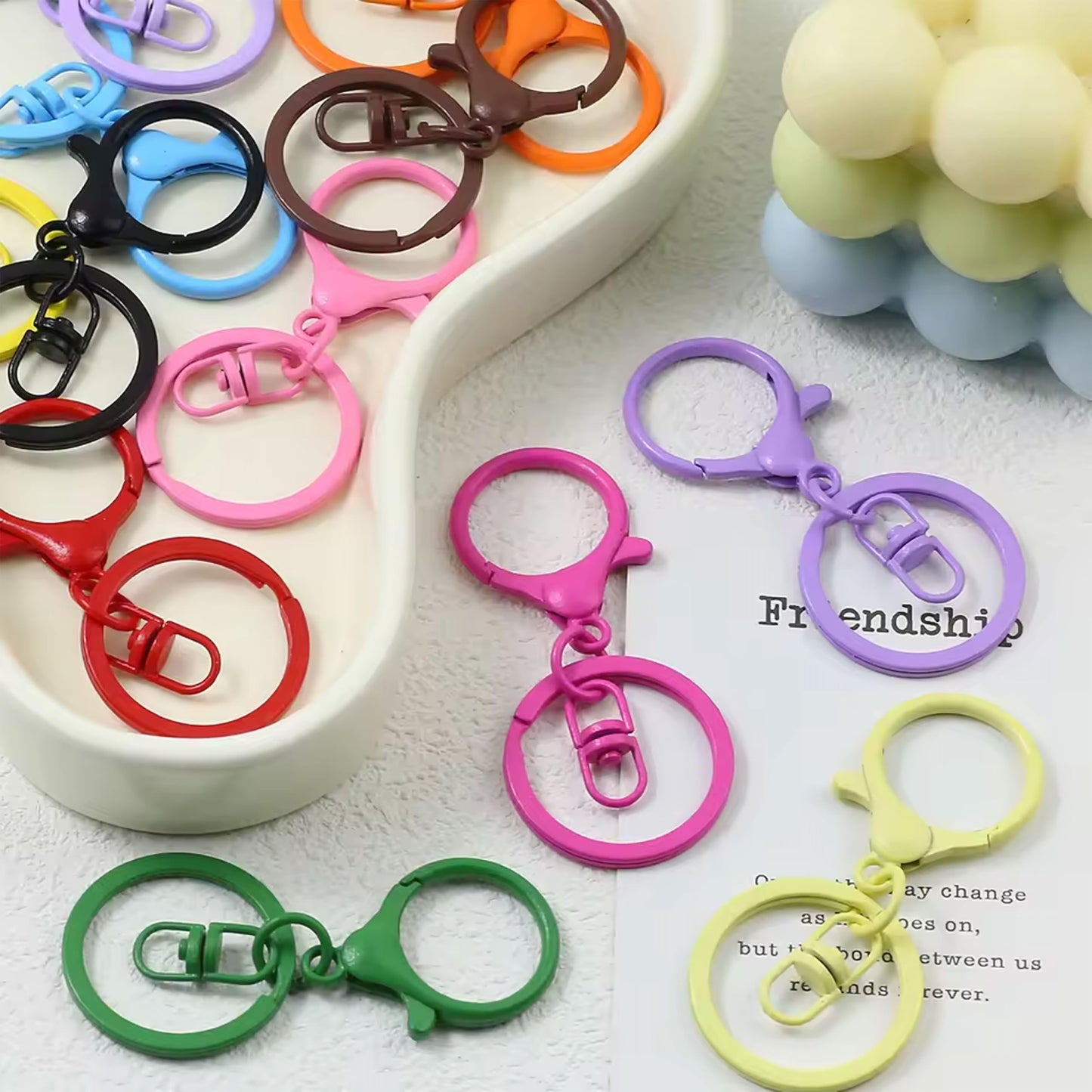 Metal Lobster Clasp Swivel Hooks Multicolor for DIY Crafts metal. Packaging and contents image showing the full item set.
