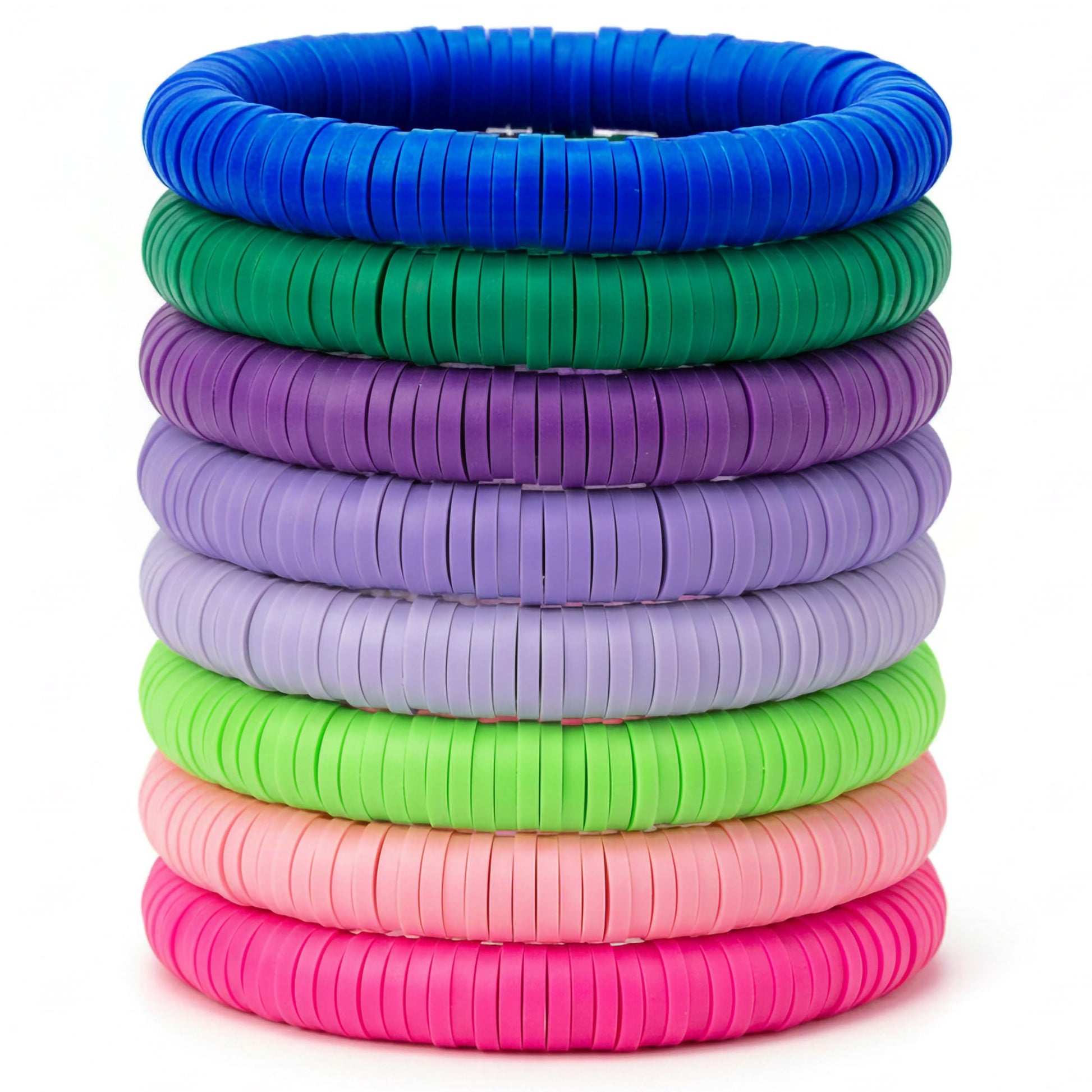 Preppy Heishi Surfer Bracelet Set for Teenage Girls Multicolour 8 Piece product image