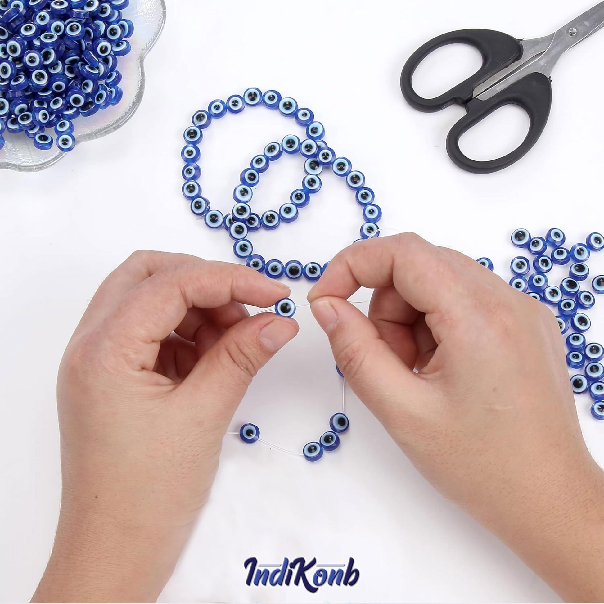 With blue 20 pcs beads, beading craft gets a neat craft texture, useful in handmade accessories and bracelet making.