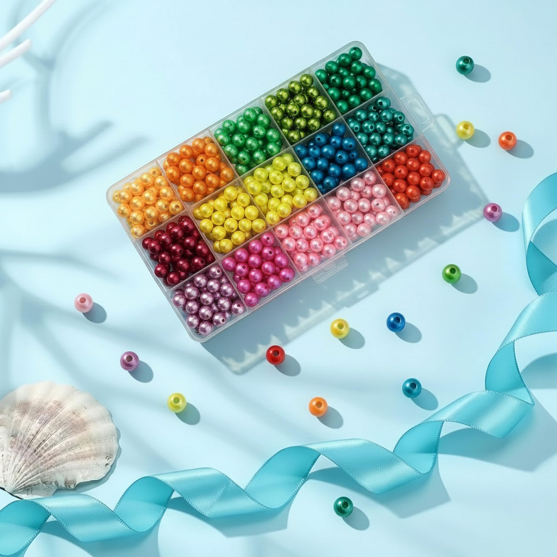 Multicolor Pearl Beads Kit for Jewellery Making & Bracelet Multicolour image 3