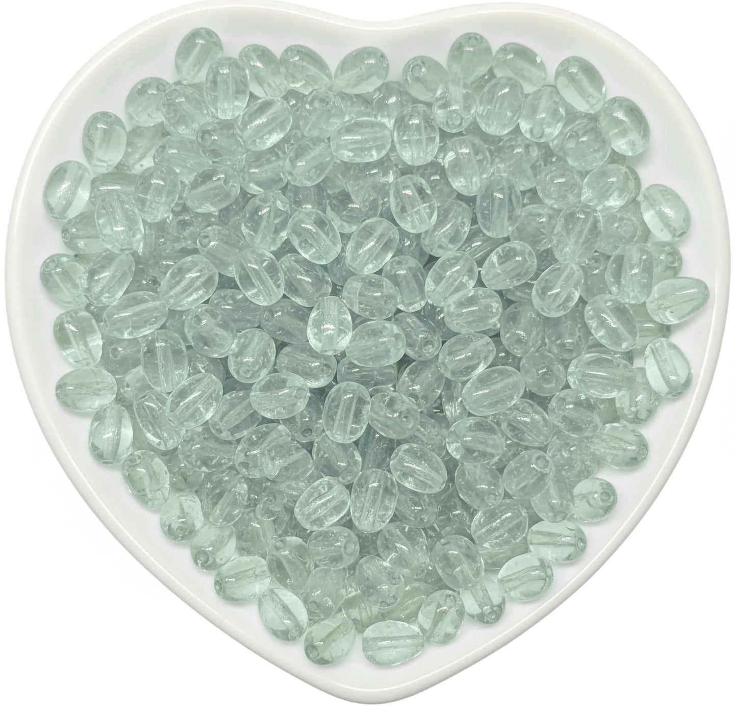 Give DIY jewelry projects a handmade touch with 8x5mm light grey glossy glass bead pieces for bracelet making.
