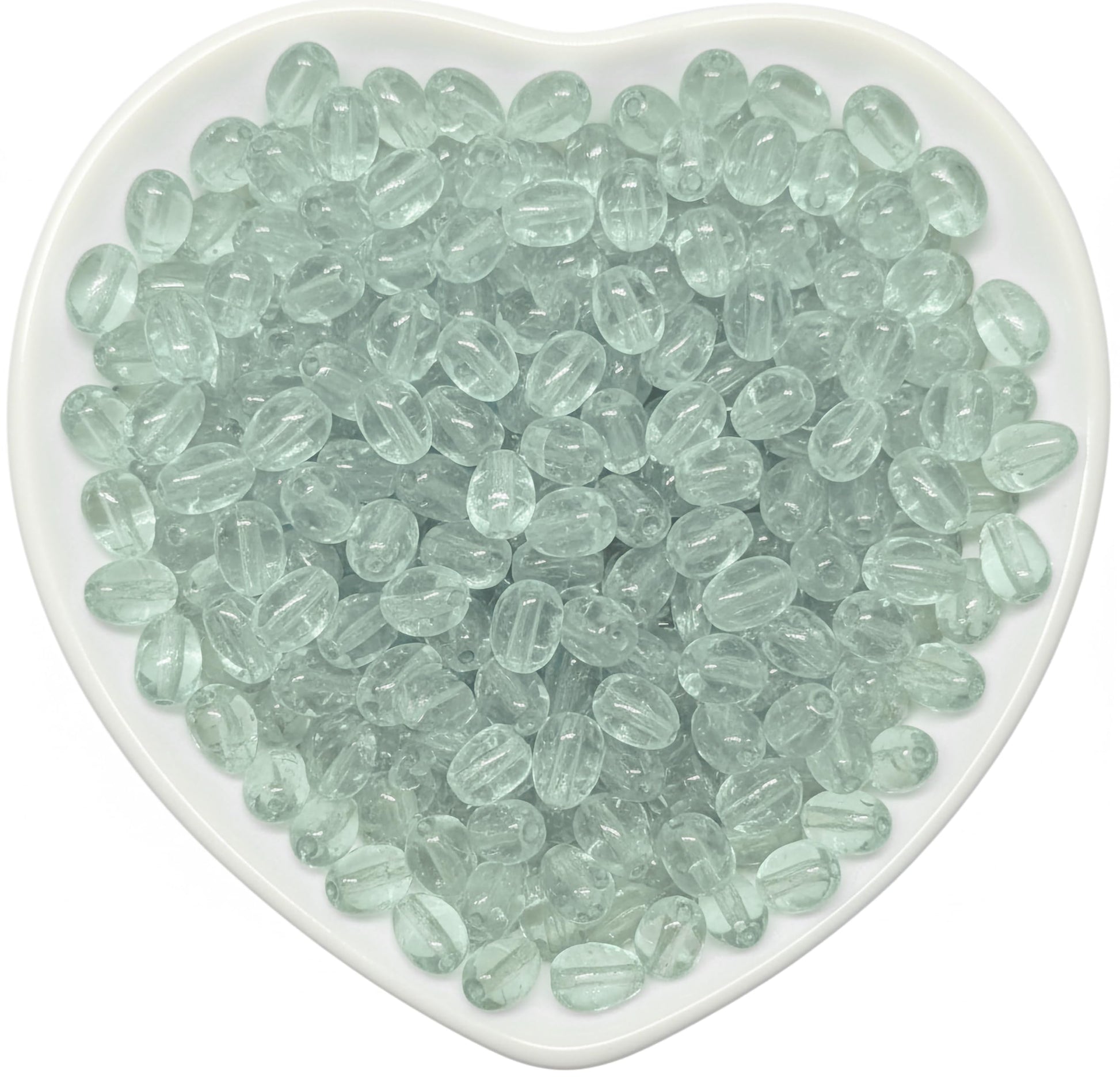 Give DIY jewelry projects a handmade touch with 8x5mm light grey glossy glass bead pieces for bracelet making.