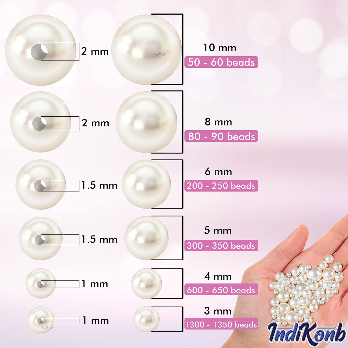 Pearl Beads Set for Jewelry Making - White Beads