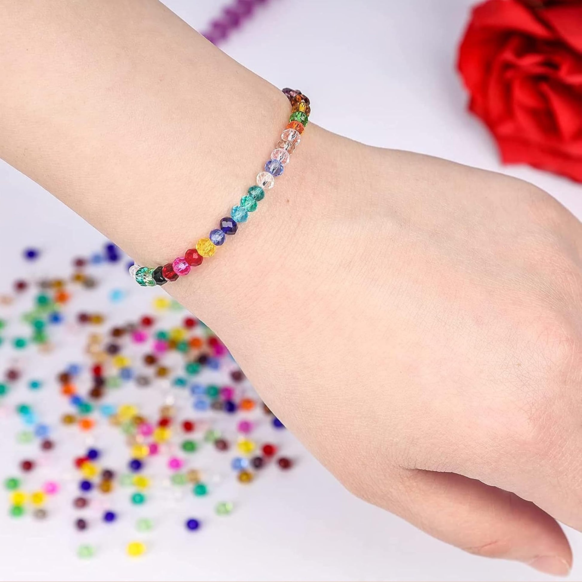 Tyre Shape Crystal Beads for Jewellery Making, 15-Color Multicolour 02 image 4