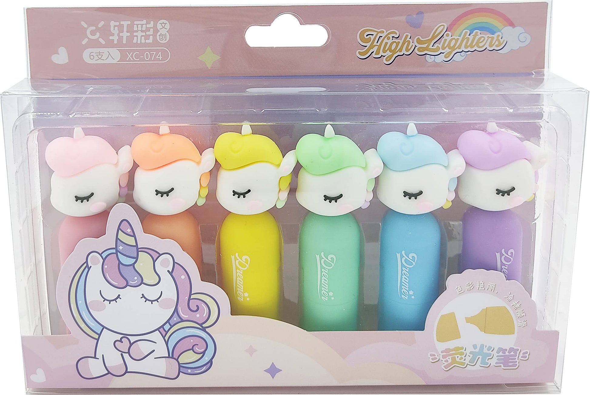 Use multicolour paper unicorn highlighter marker pen to give Kids Cute Unicorn Stationary for Girls for creative projects a useful hobby material, useful in study work.