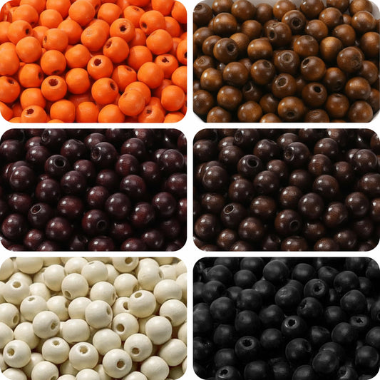 Round Wooden Beads for Jewelry Making & Craft, Assorted Multicolor product image