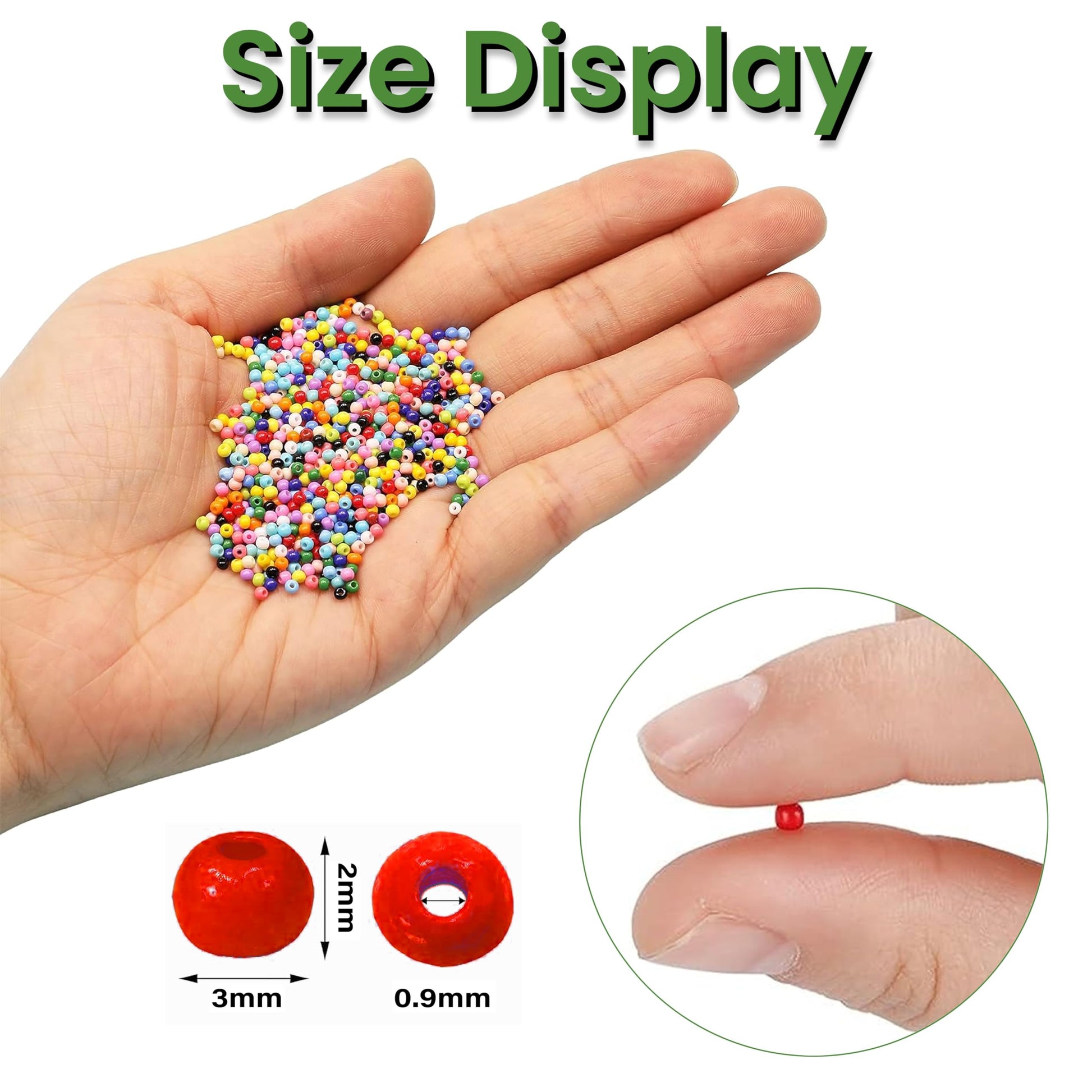 The handmade beadwork accent to handmade projects finish of rainbow and multicolour 3 mm and 3mm beads works nicely in necklace making and DIY jewellery projects.