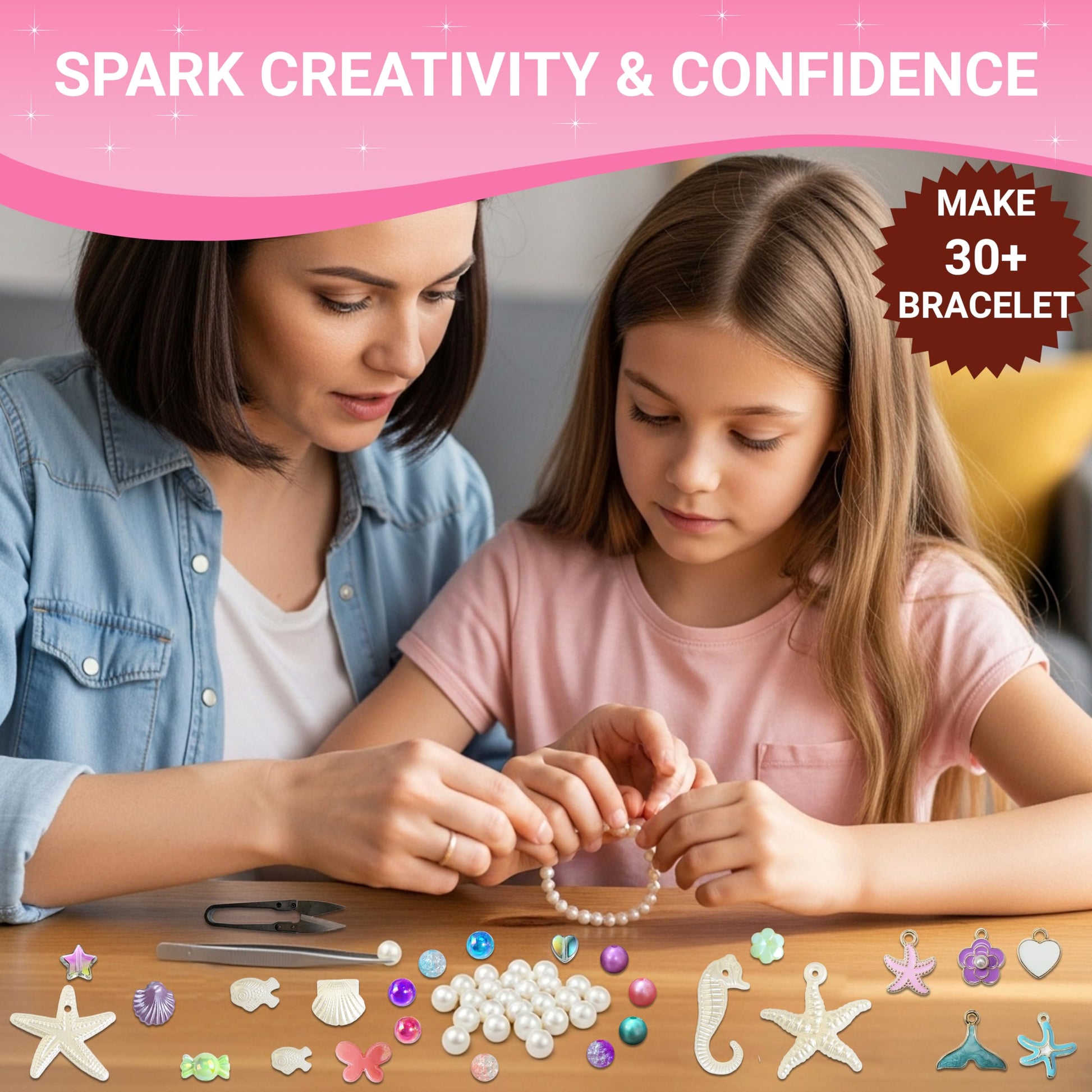 DIY Bracelet Making Kit for Girls, Jewelry Making Set Multicolour 01 image 3