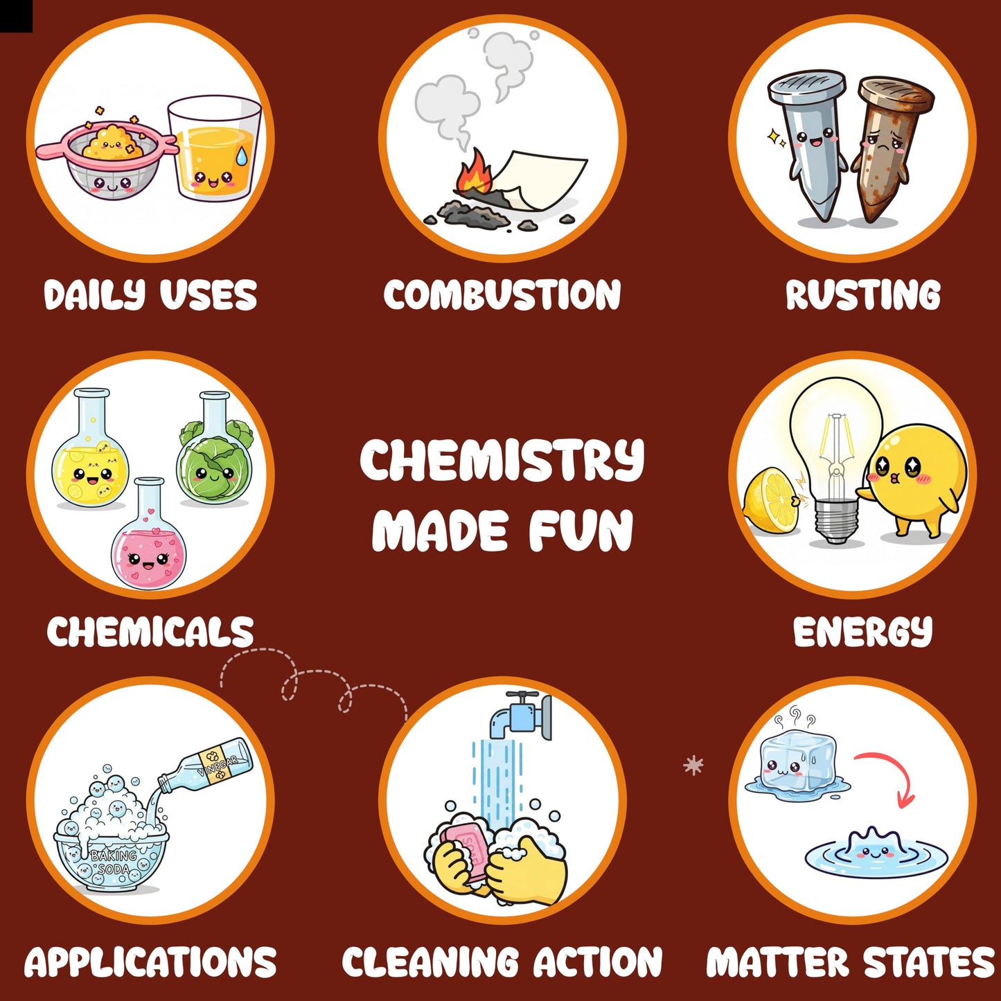Multi-color Chemistry Science Flash Cards for Kids Set Paper. Alternate angle image showing product appearance and use.