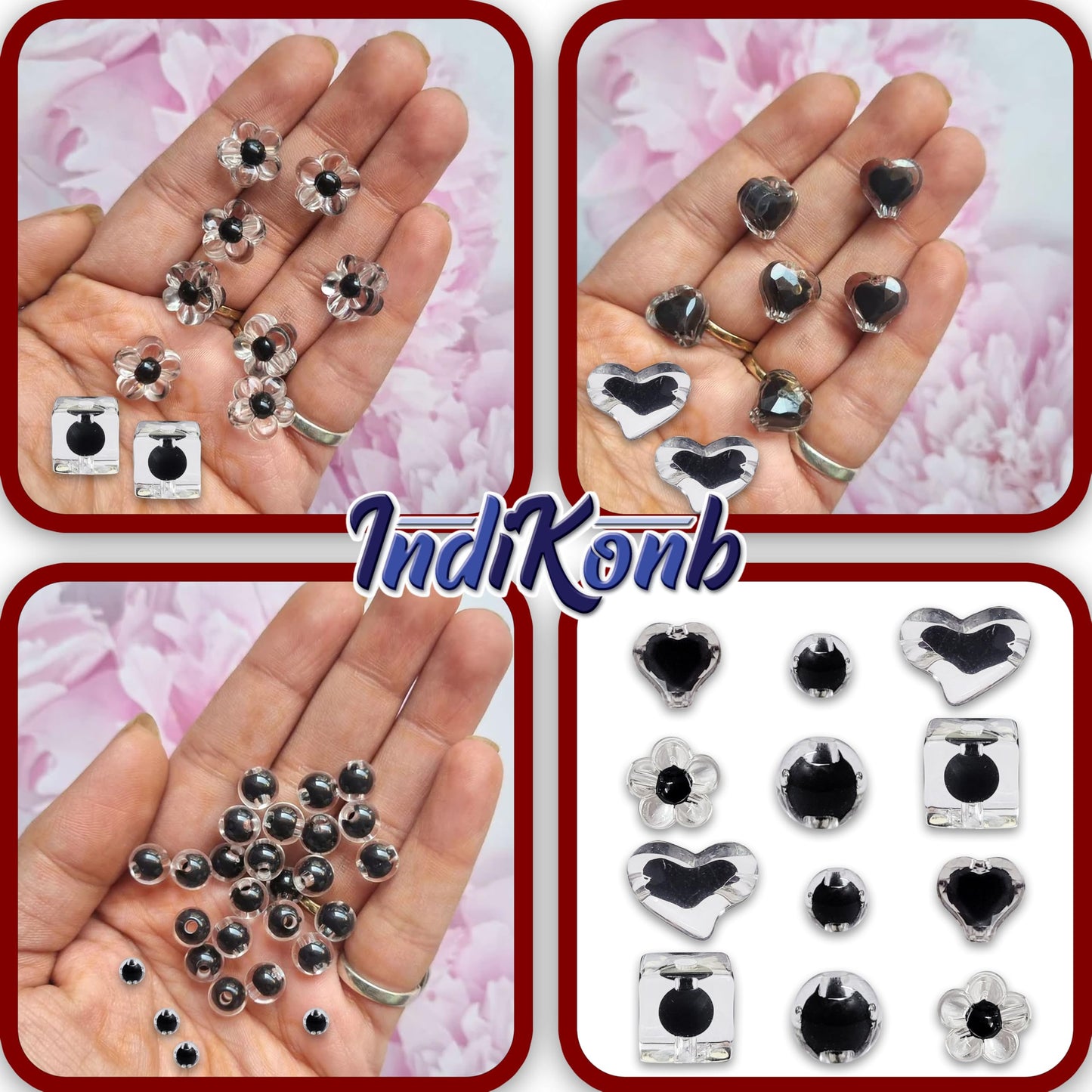 Black 8mm - 20mm beads offer a neat decorative finish for DIY jewellery projects, beading craft and decorative craft finishing.