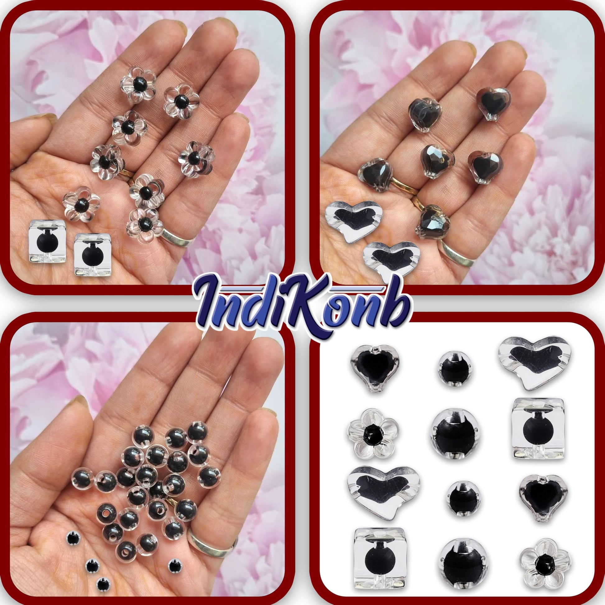 Black 8mm - 20mm beads offer a neat decorative finish for DIY jewellery projects, beading craft and decorative craft finishing.