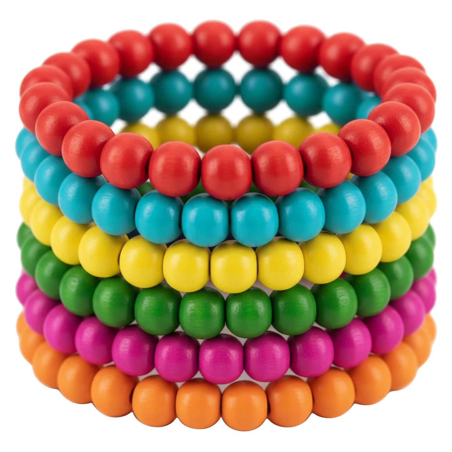 Multicolor Wooden Bead Bracelet Set for Women & Girls Multicolour product image