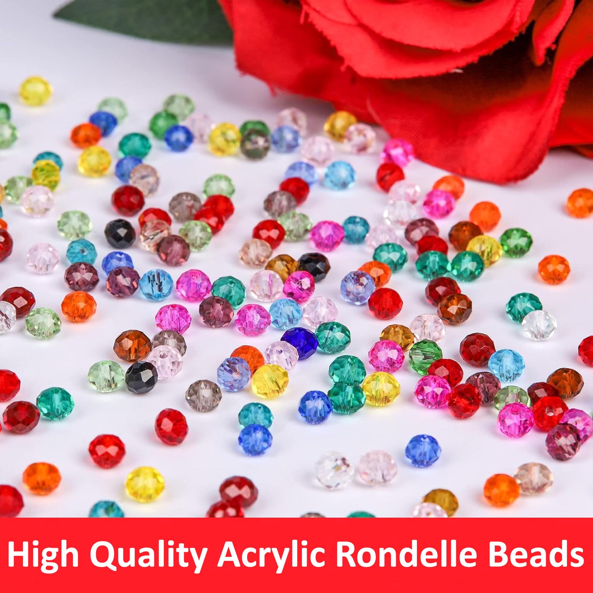Crystal Beads for Jewellery Making, 3200 Pcs 4mm Tyre Shape 16-Colour image 5