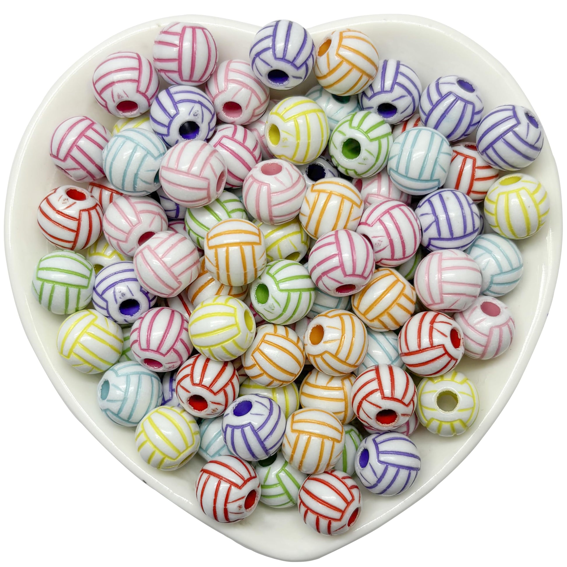 DIY craft beads with sports volleyball pattern design