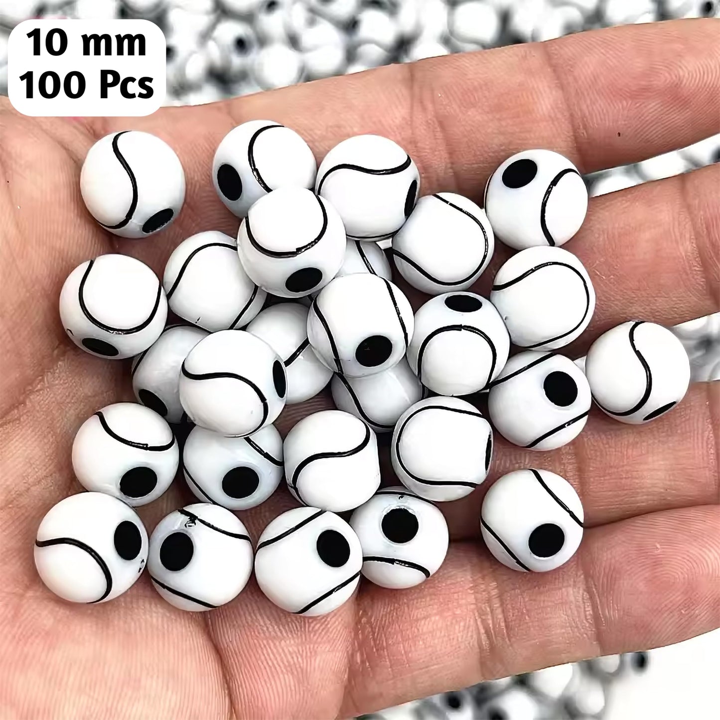 Close-up of wave pattern beads for bracelet making