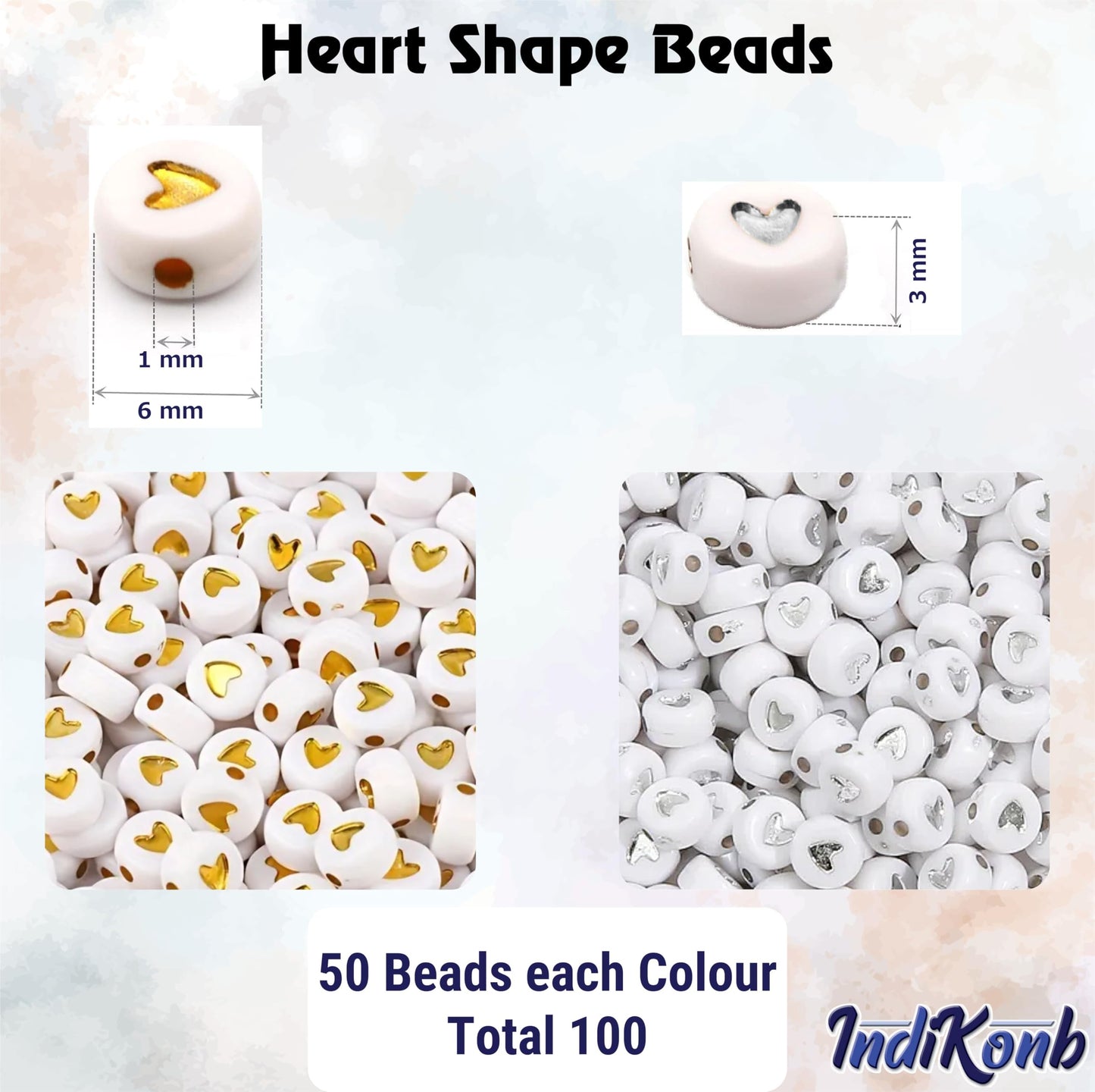 Necklace making and DIY jewellery projects benefits from multicolour 6 mm beads and handmade beadwork accent to handmade projects.