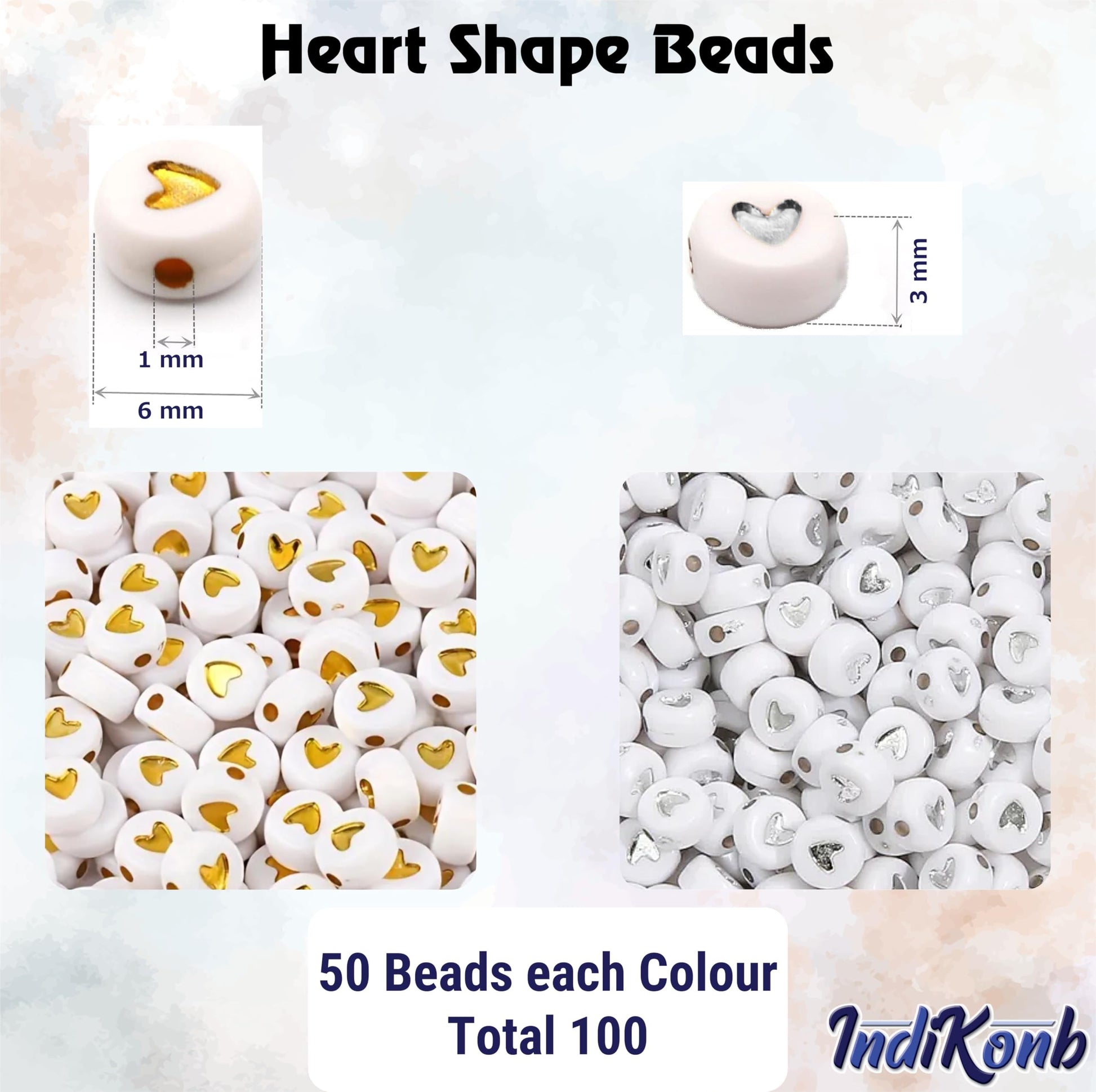 Necklace making and DIY jewellery projects benefits from multicolour 6 mm beads and handmade beadwork accent to handmade projects.