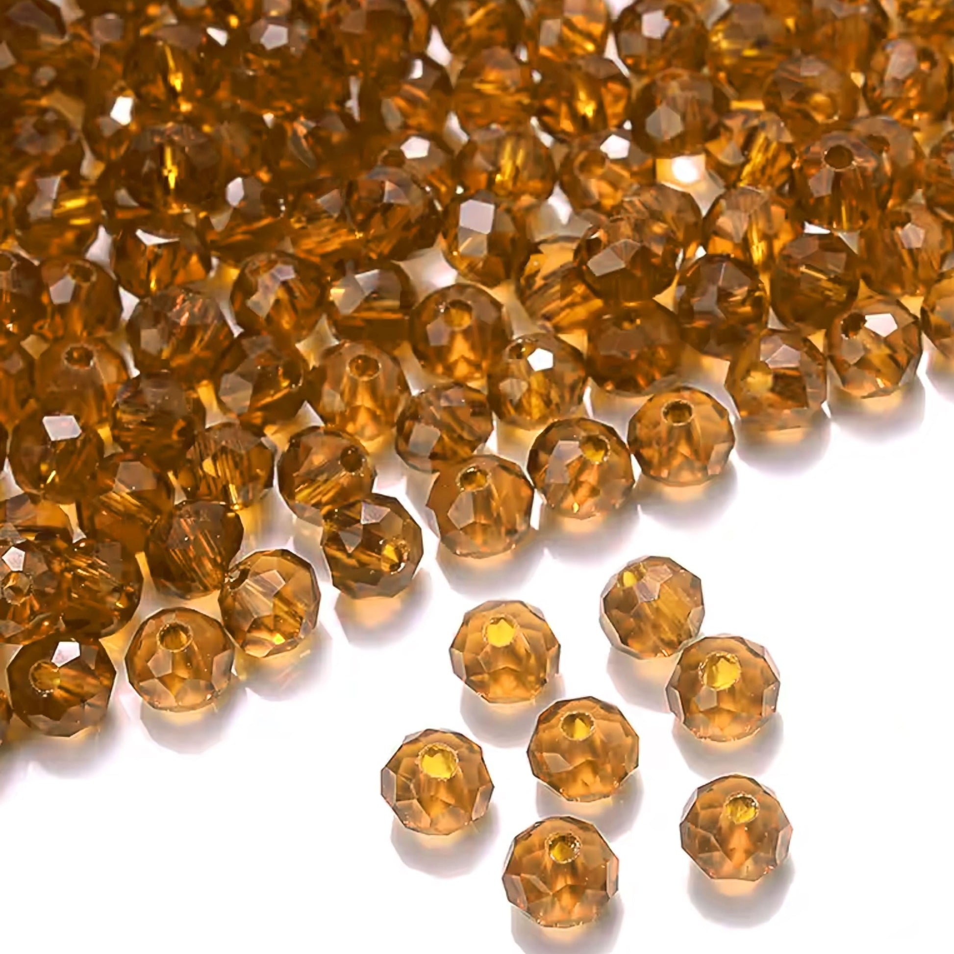 Brown and transparent 8mm and 90 grams beads bring visual interest to bracelet making, necklace making and DIY jewellery projects with clean decorative look.