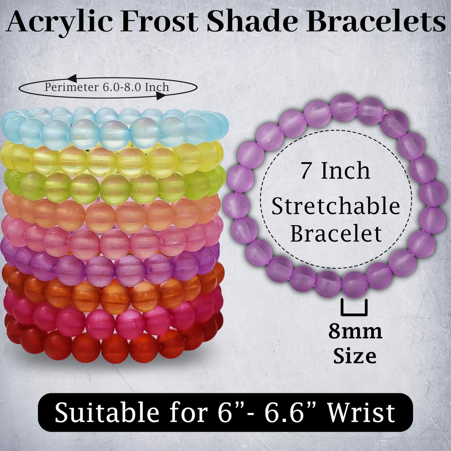 When gifting, festive outfits and decorative craft finishing with glass detail needs a neat decorative finish, multicolour and pastel glass and elastic bracelet works well.