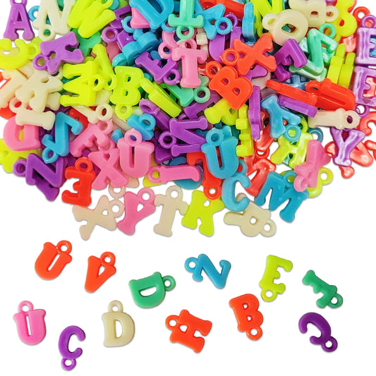 Alphabet Letter Charms Pendant Beads - 550 Multicolor Pieces