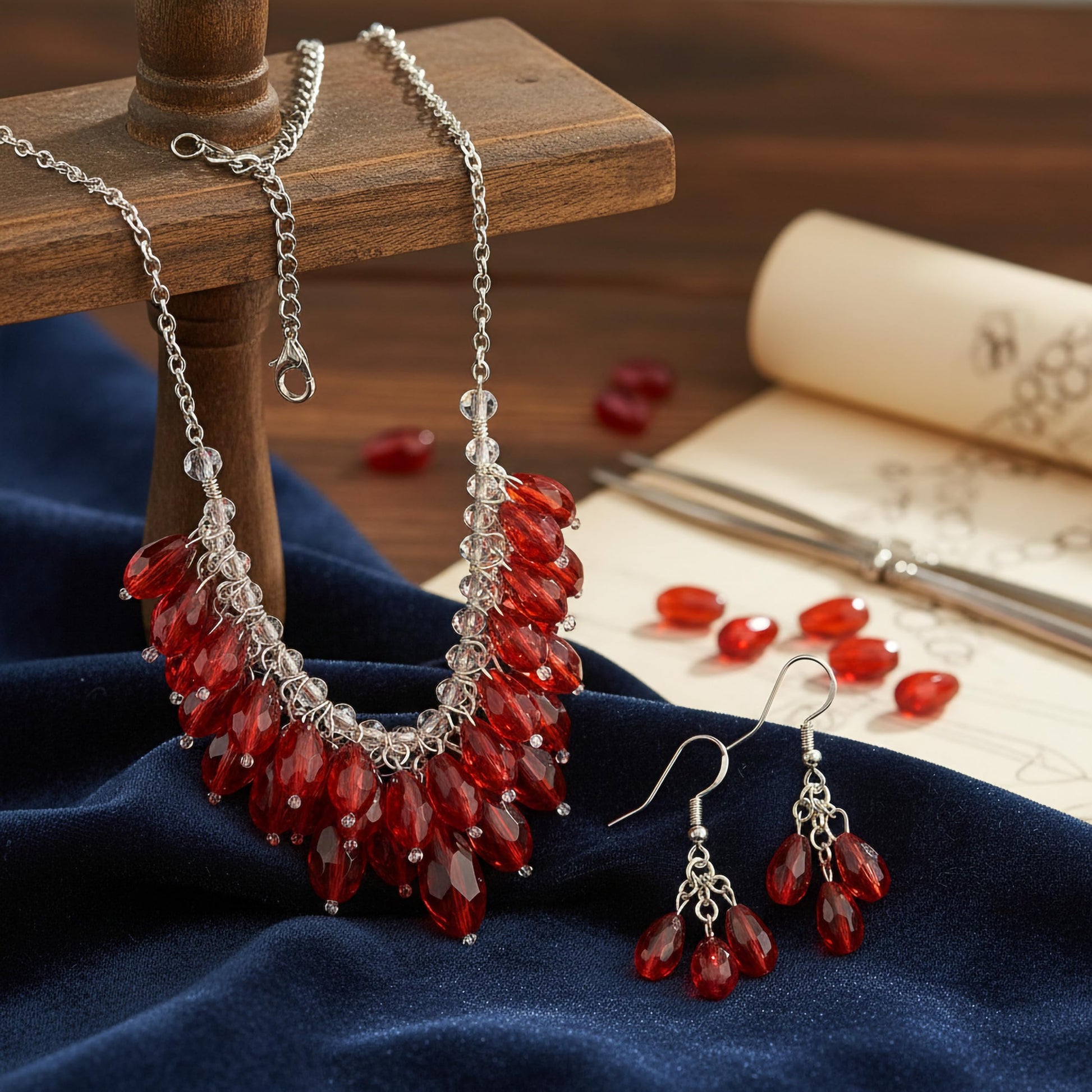 Bring polished movement to DIY accessories with 10x6mm red drop beads for beadwork projects.