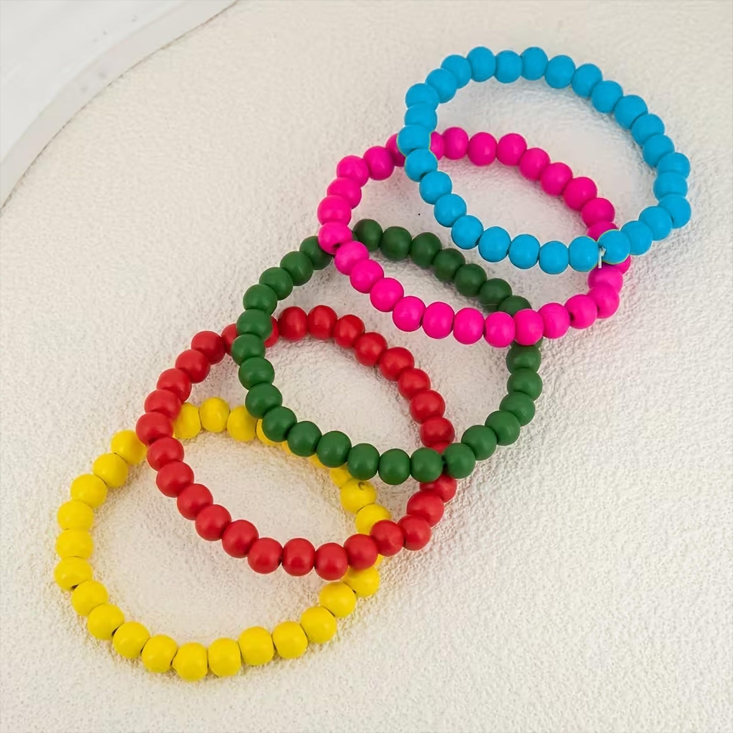 Multicolor Wooden Bead Bracelet Set for Women & Girls Multicolour image 5