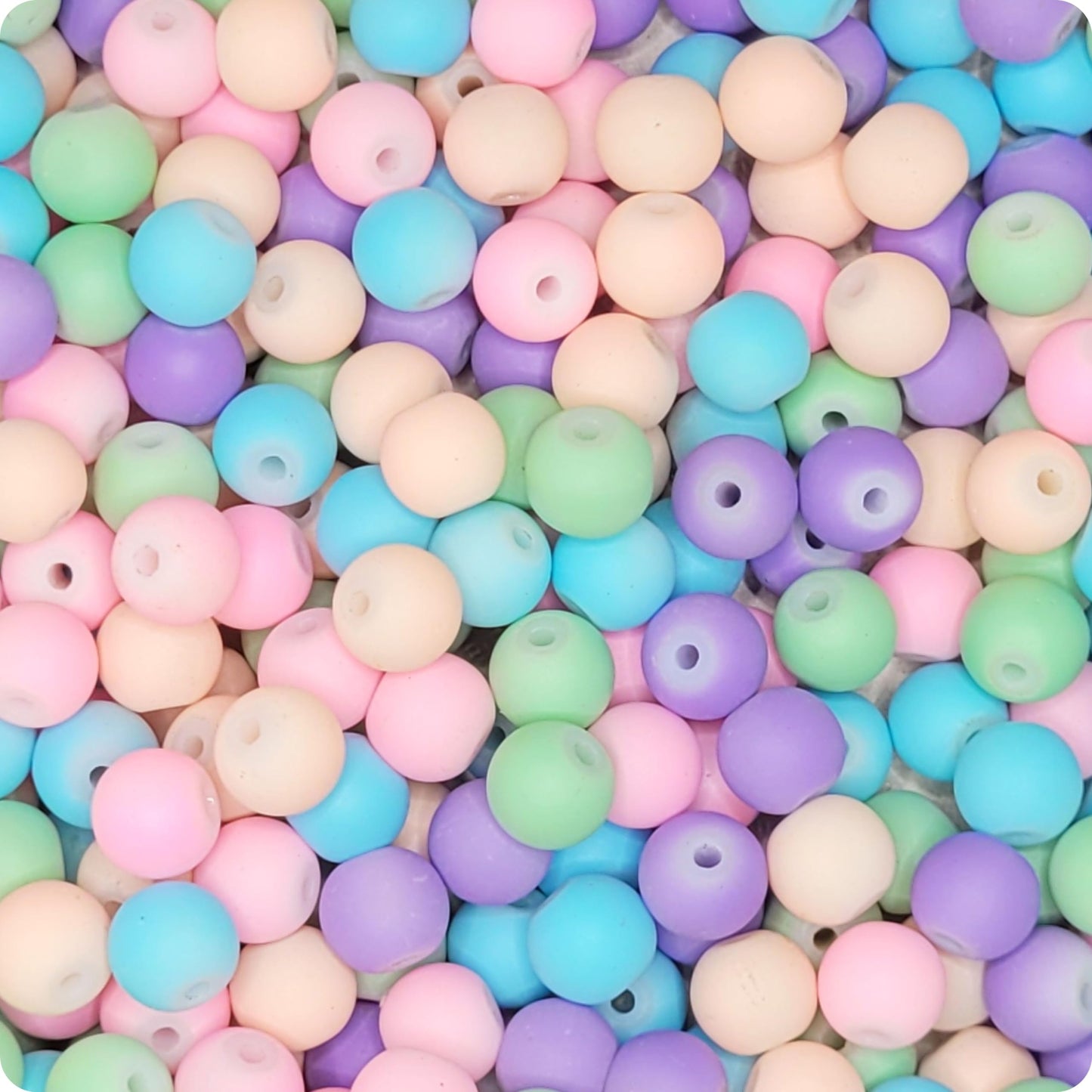 Bracelet making, necklace making and DIY jewellery projects can be finished with white and multicolour 8mm beads for clean decorative look.