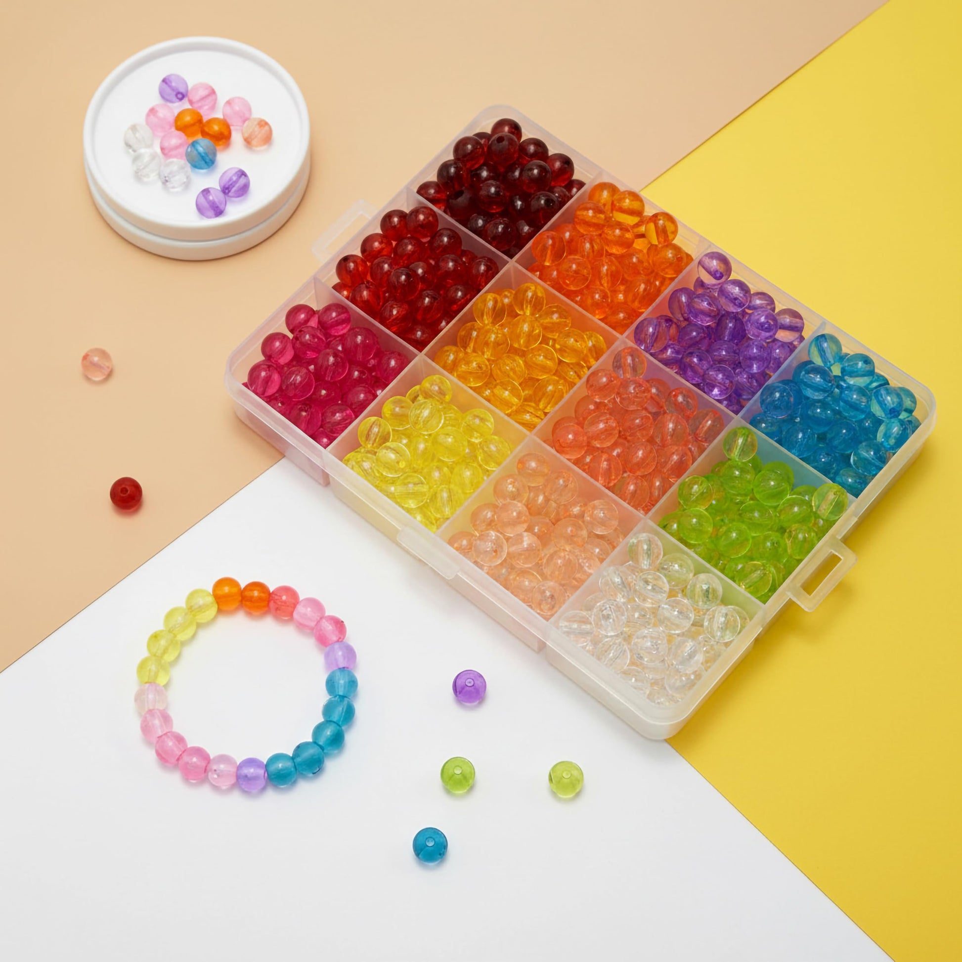 8mm Transparent Acrylic Rainbow Beads for Jewelry Making Multicolour 01 image 5