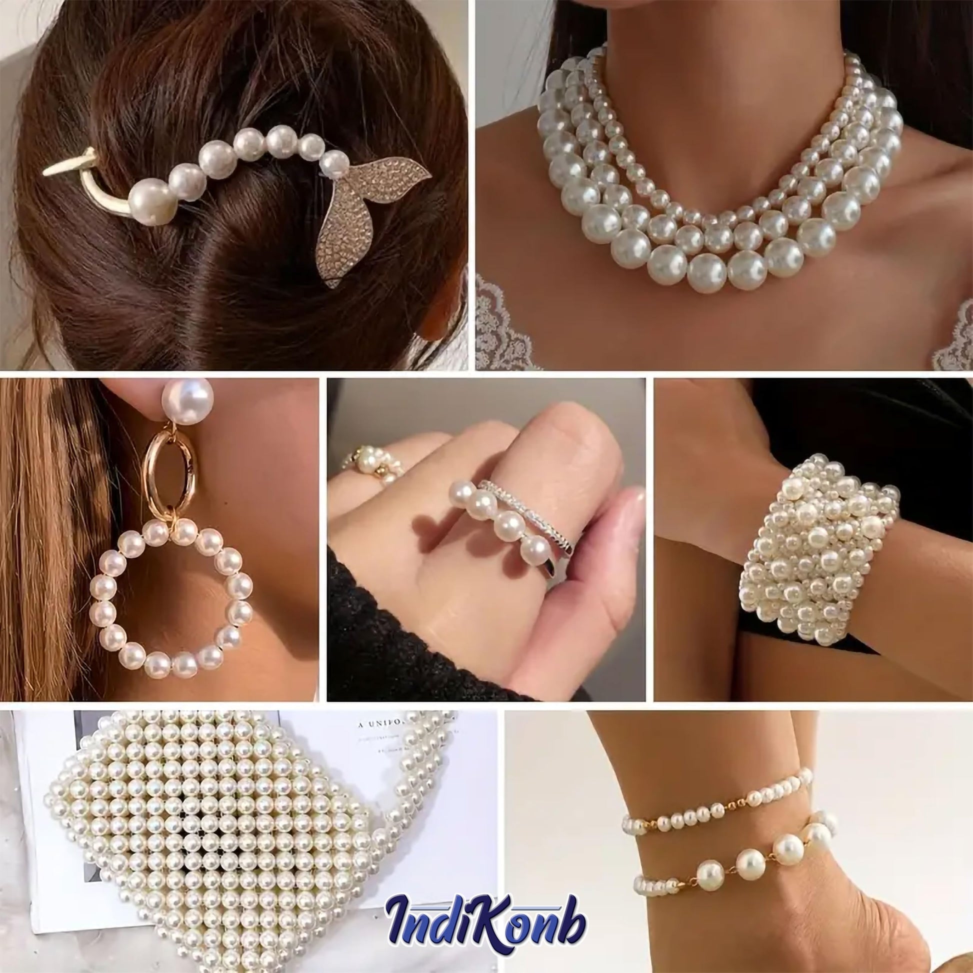 White Pearl Beads for Craft & Jewelry Making, Multi-Size 5mm Mix ( 305 Beads ) image 7