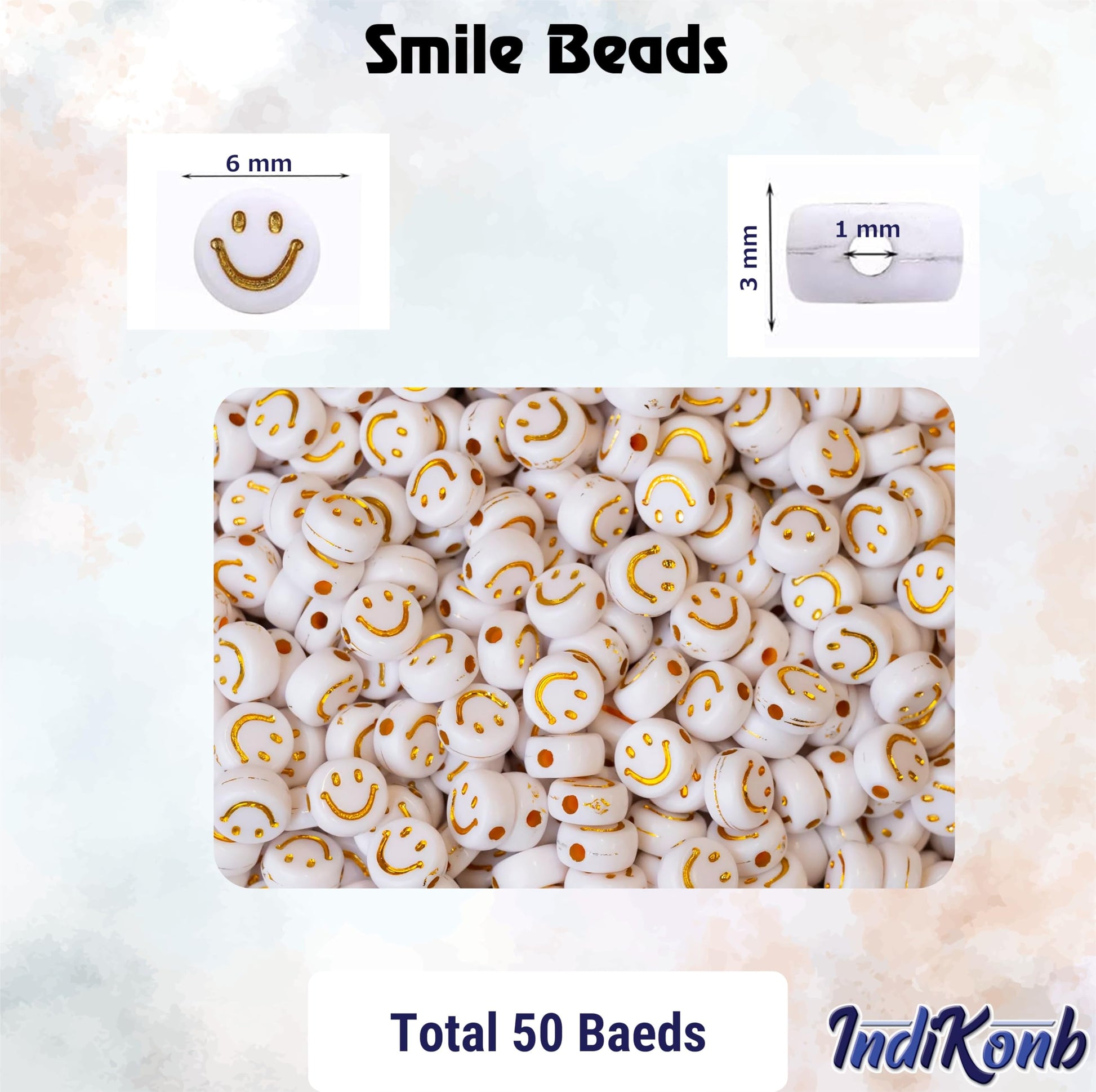 Multicolour 6 mm beads support DIY jewellery projects, beading craft and decorative craft finishing with a clean decorative finish.