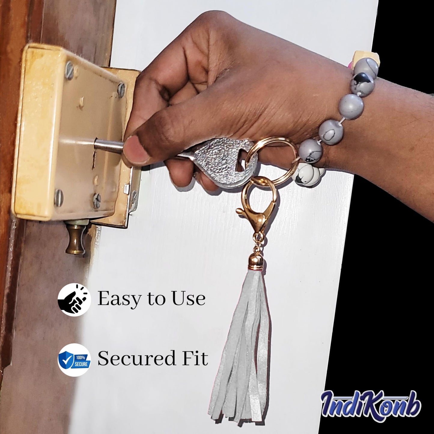 Keychain Bracelet - Stretchable Elastic Wristlet for Keys