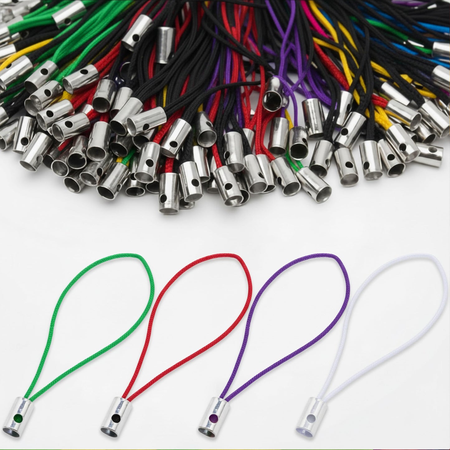 Style mobile cases, pouches and gift tags with multicolor 50 pcs phone charm making supplies.
