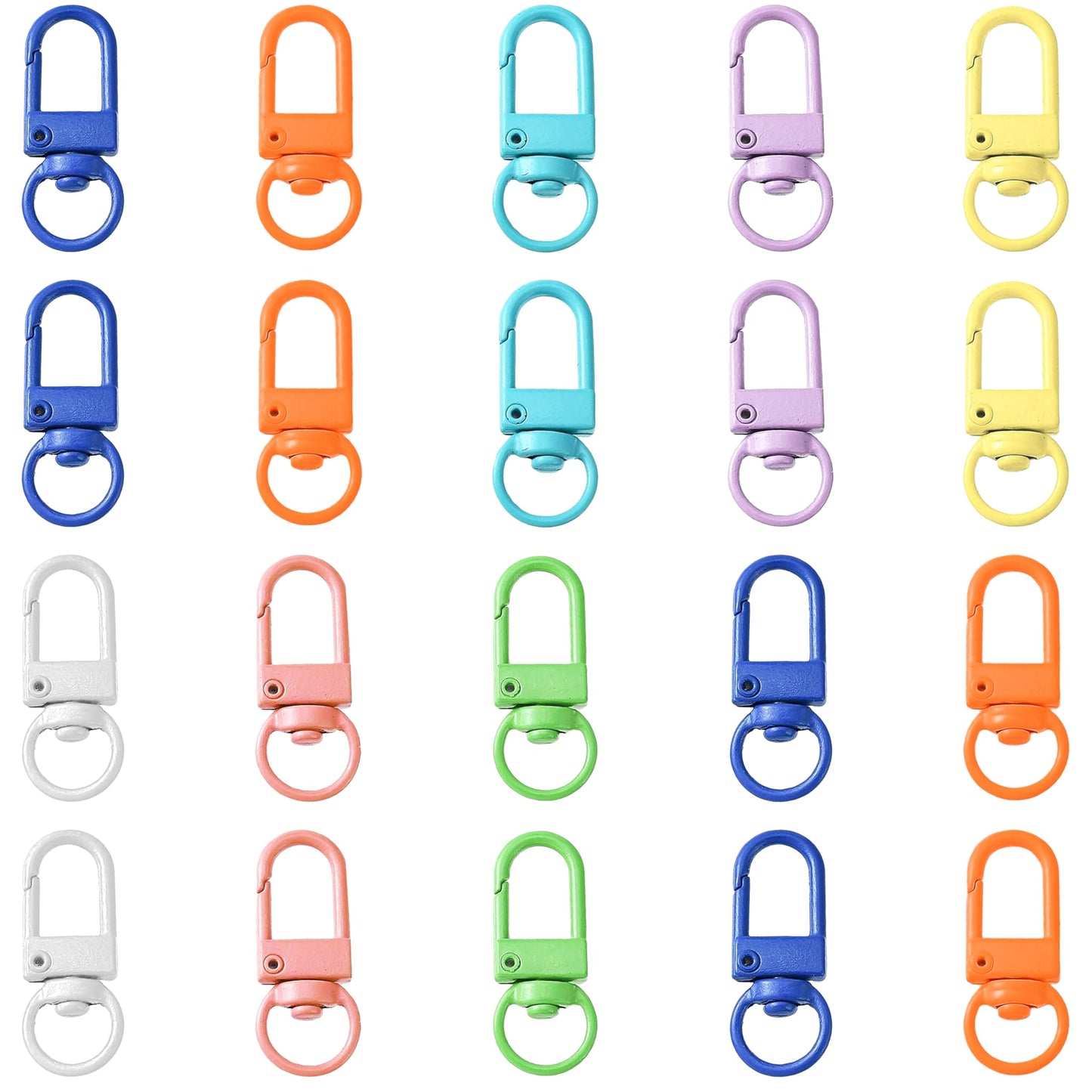 Multicolor Metal Lobster Claw Clasps Rectangle Swivel Buckles . Main product image showing the full product layout.