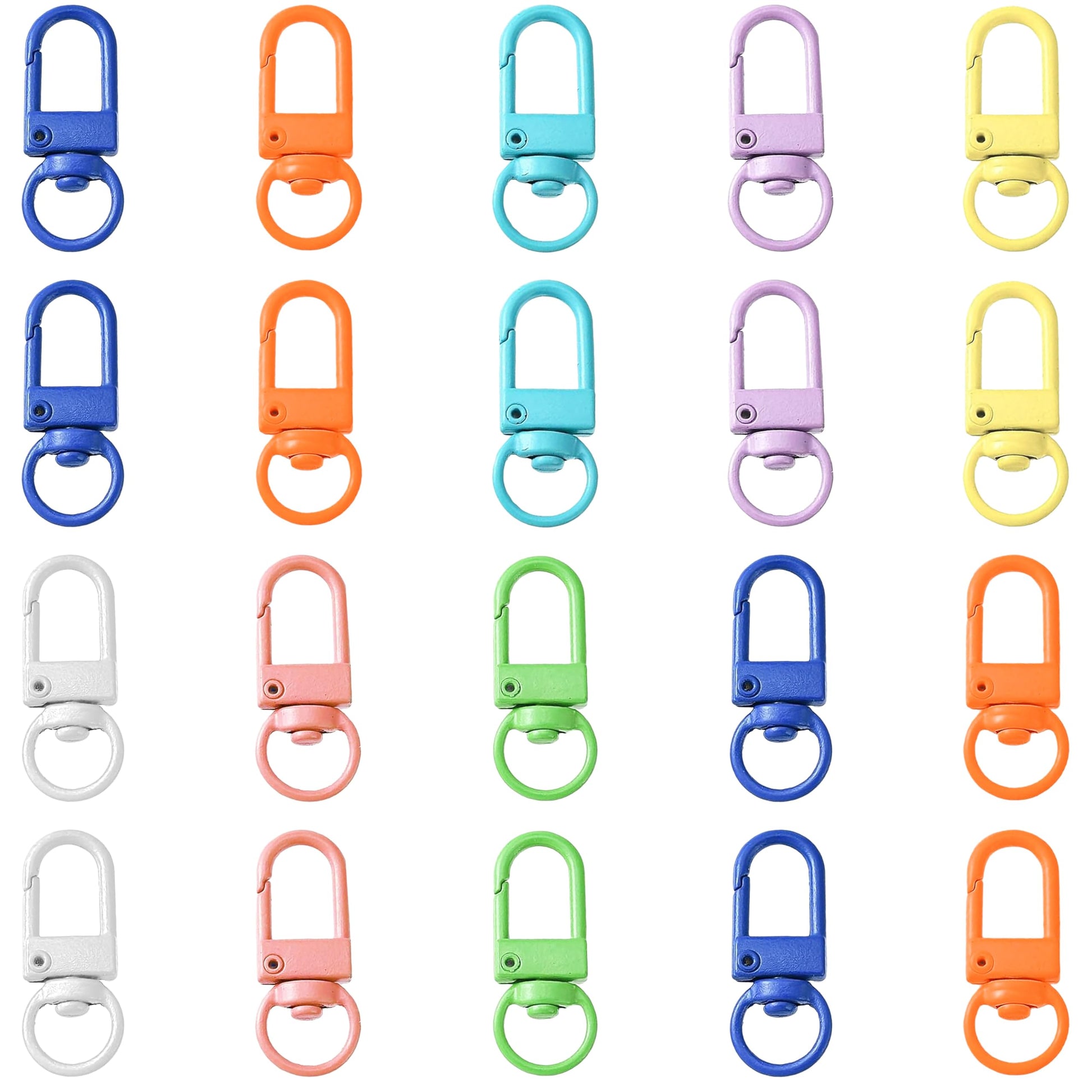 Multicolor Metal Lobster Claw Clasps Rectangle Swivel Buckles . Main product image showing the full product layout.