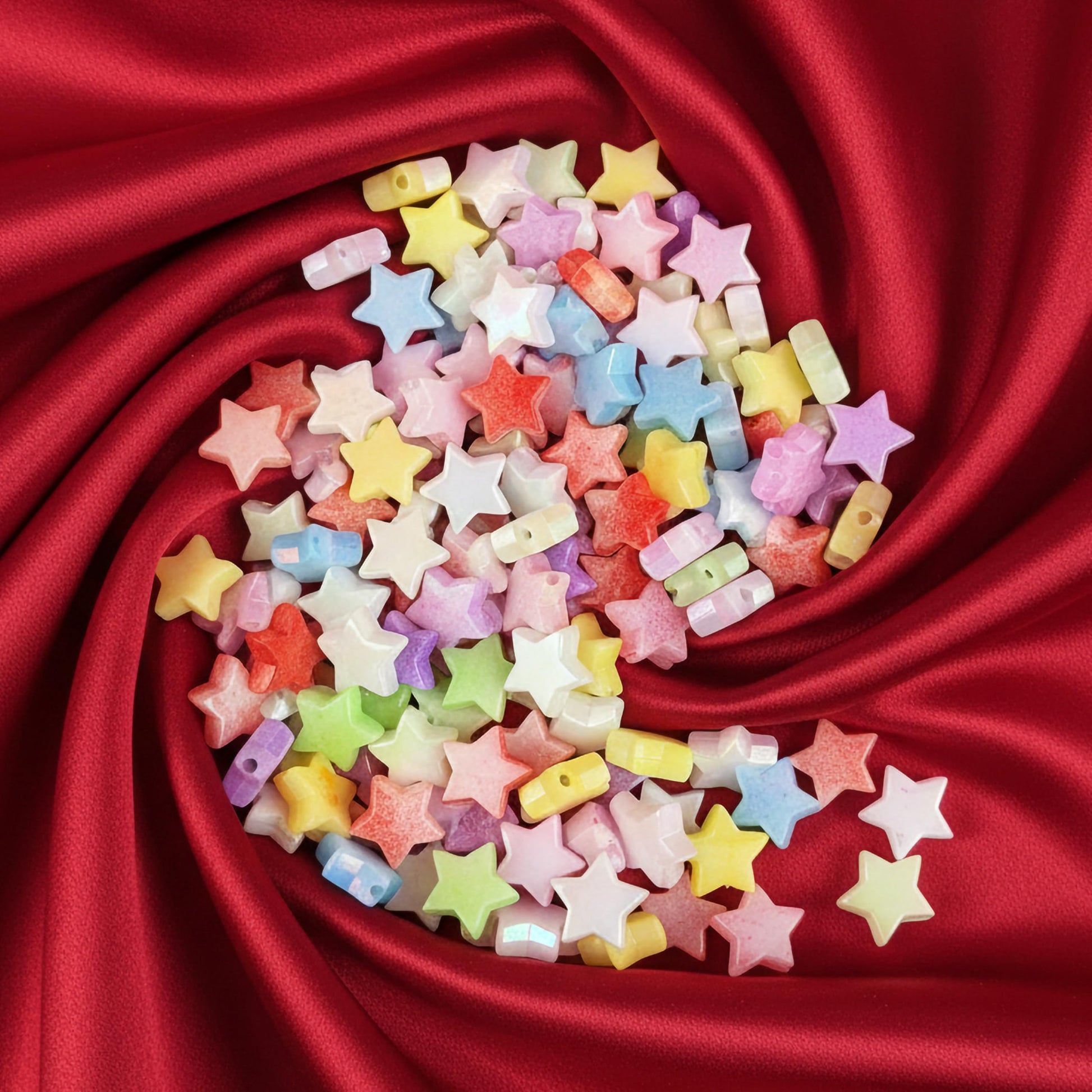 DIY Heart & Star Bead Kit, Holographic Iridescent Acrylic Multicolour image 6