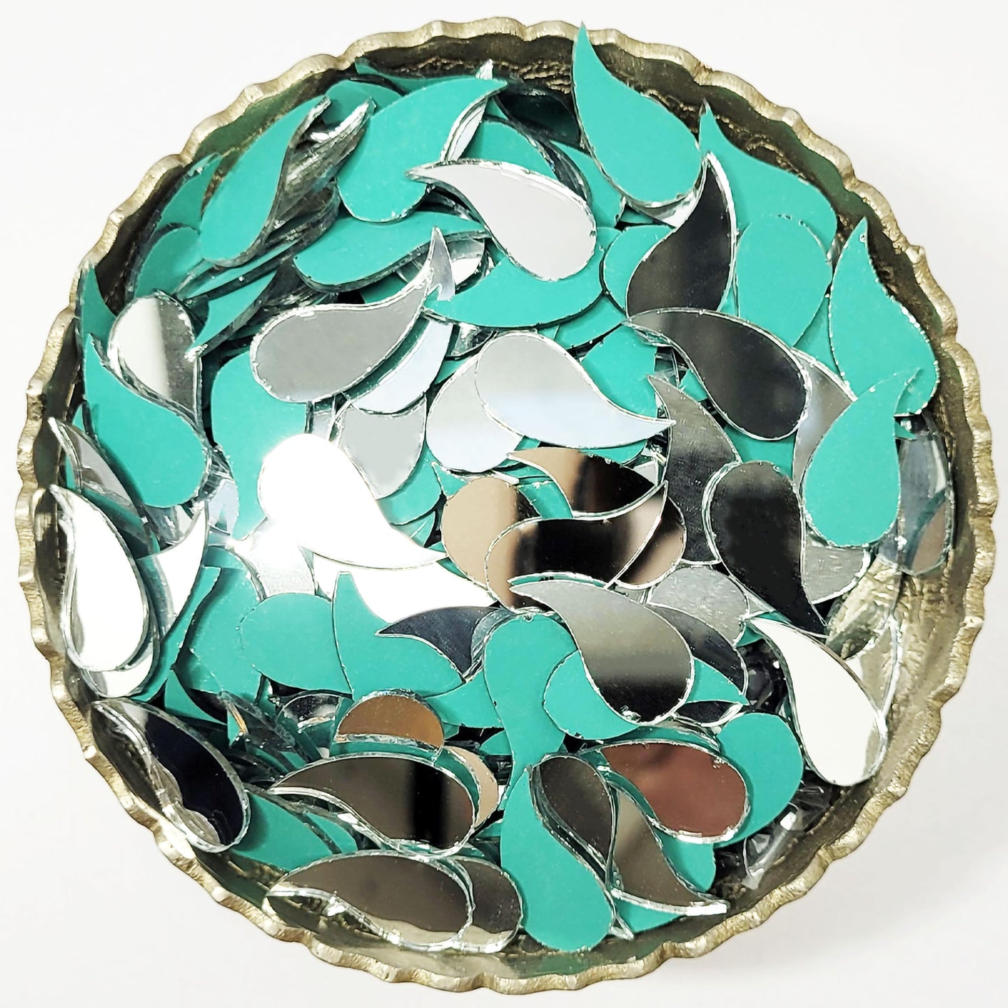 Silver Fancy Small Drop Glass Pieces for Art and Craft. Main product image showing the full product layout.