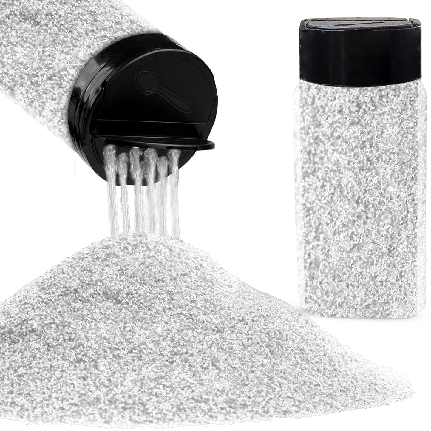 Use white and multicolour 50g glitter powder to give resin art, card making and scrapbooking a sparkling look.