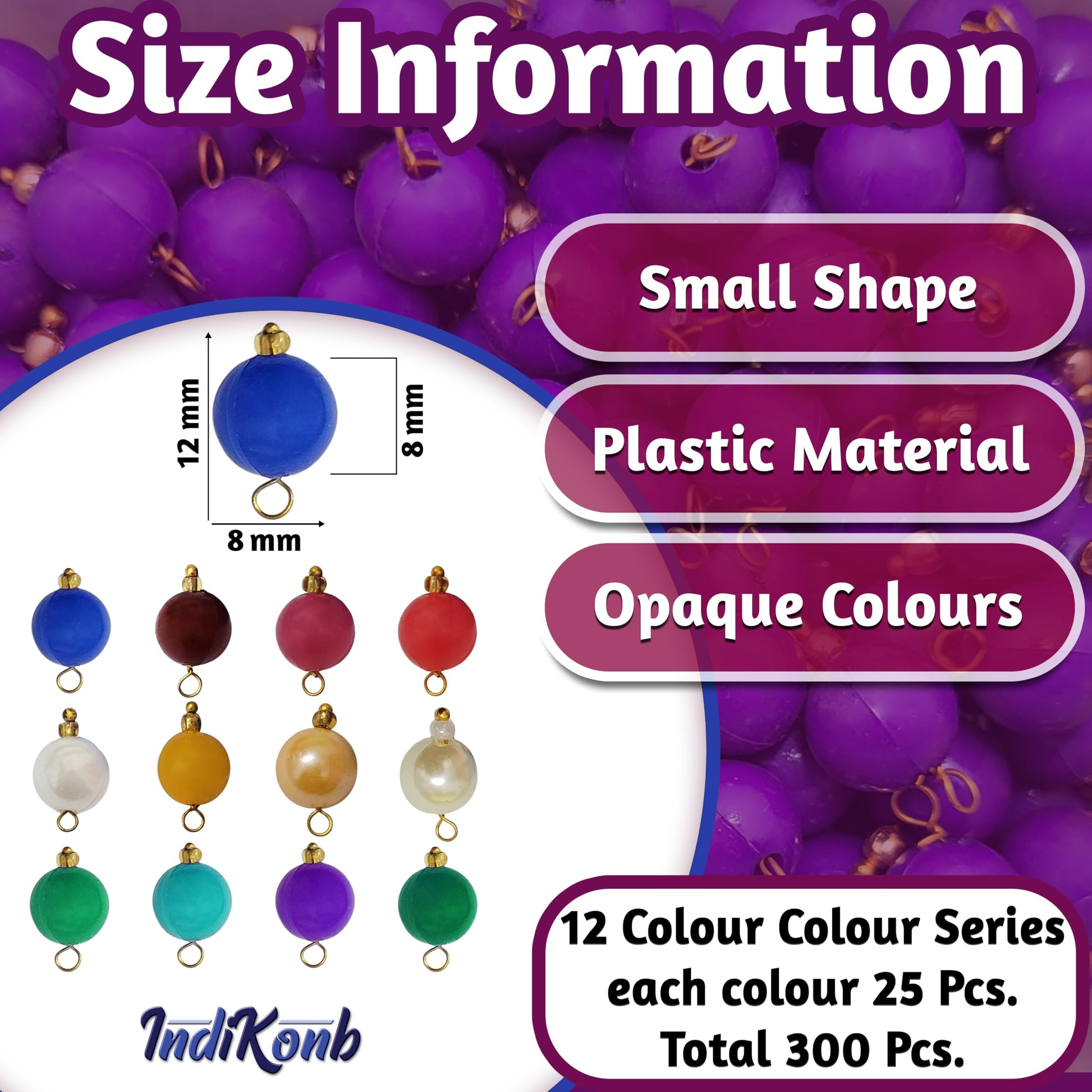 A clean option for necklace making and DIY jewellery projects, multicolour 8mm beads add a handmade beadwork accent to handmade projects with plastic detail.