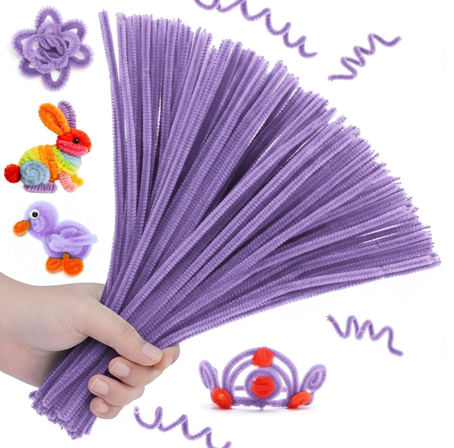 Make school art look more detailed with bendable pipe cleaner stems for DIY decoration.