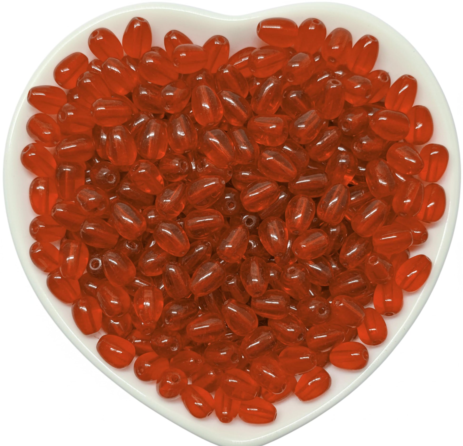 Create a neat finish in DIY jewelry projects and bracelet making with 8x5mm dark orange transparent assorted drop beads.