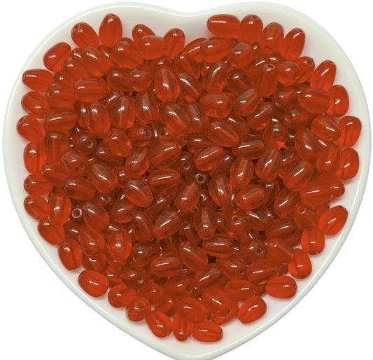 Create a neat finish in DIY jewelry projects and bracelet making with 8x5mm dark orange transparent assorted drop beads.