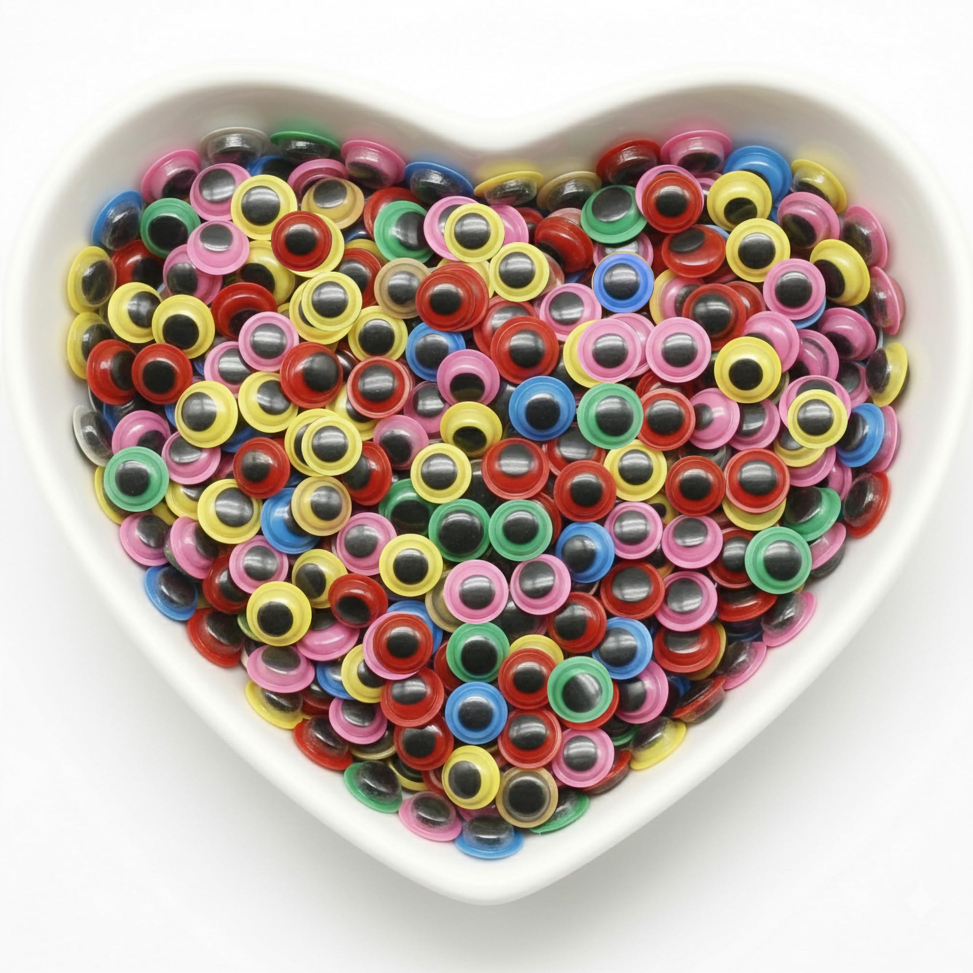 Turn paper crafts and toy models into cheerful characters with 8mm multicolor craft eyes.