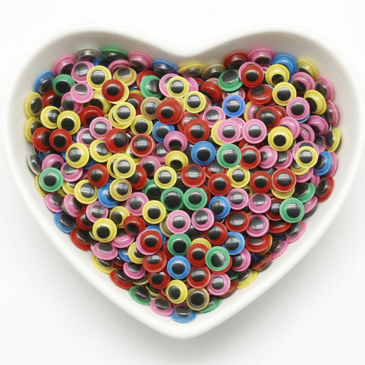 Turn paper crafts and toy models into cheerful characters with 8mm multicolor craft eyes.