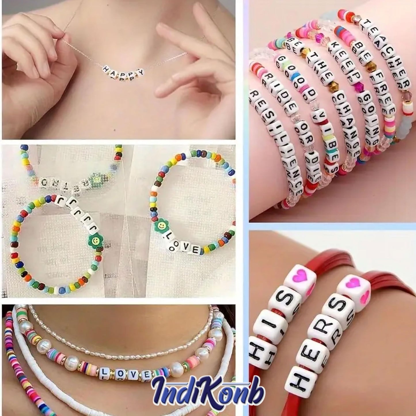 Multicolour and clear 6mm beads help add projects a neat clean decorative finish to handmade accessories and bracelet making.