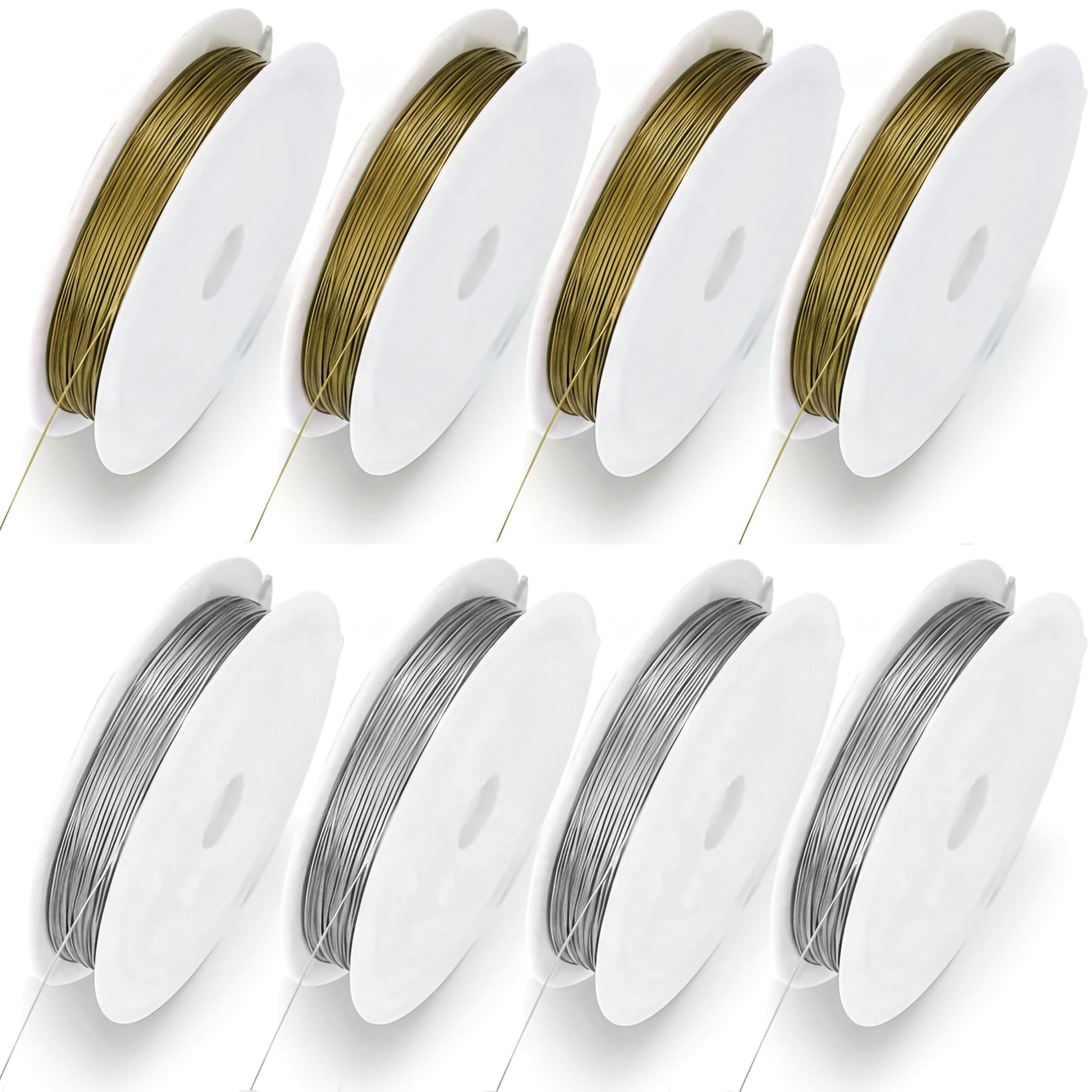 0.5mm Jewelry Wire for Craft & Flower Making, Flexible Metal 8Pcs Gold and Silver product image