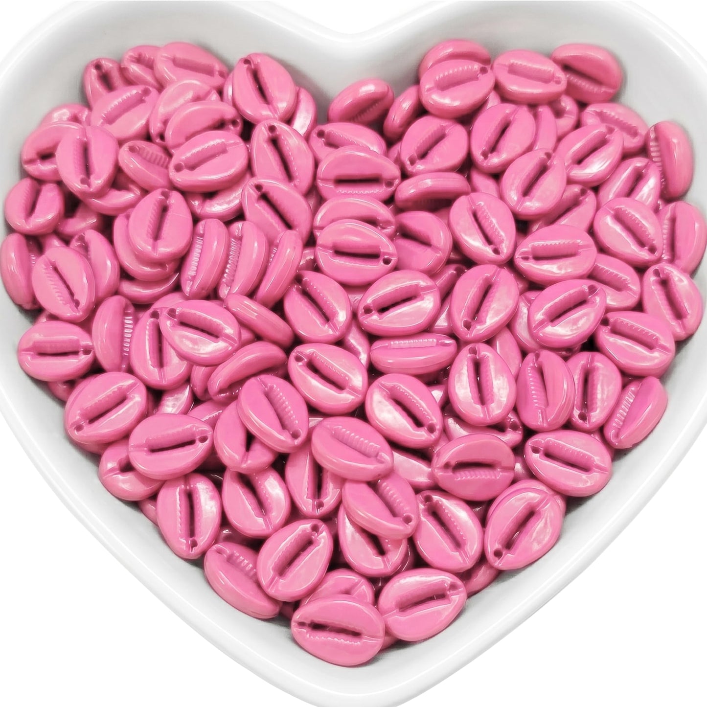 Use pink shell-shaped beads to add natural boho charm to bracelets and craft embellishments.