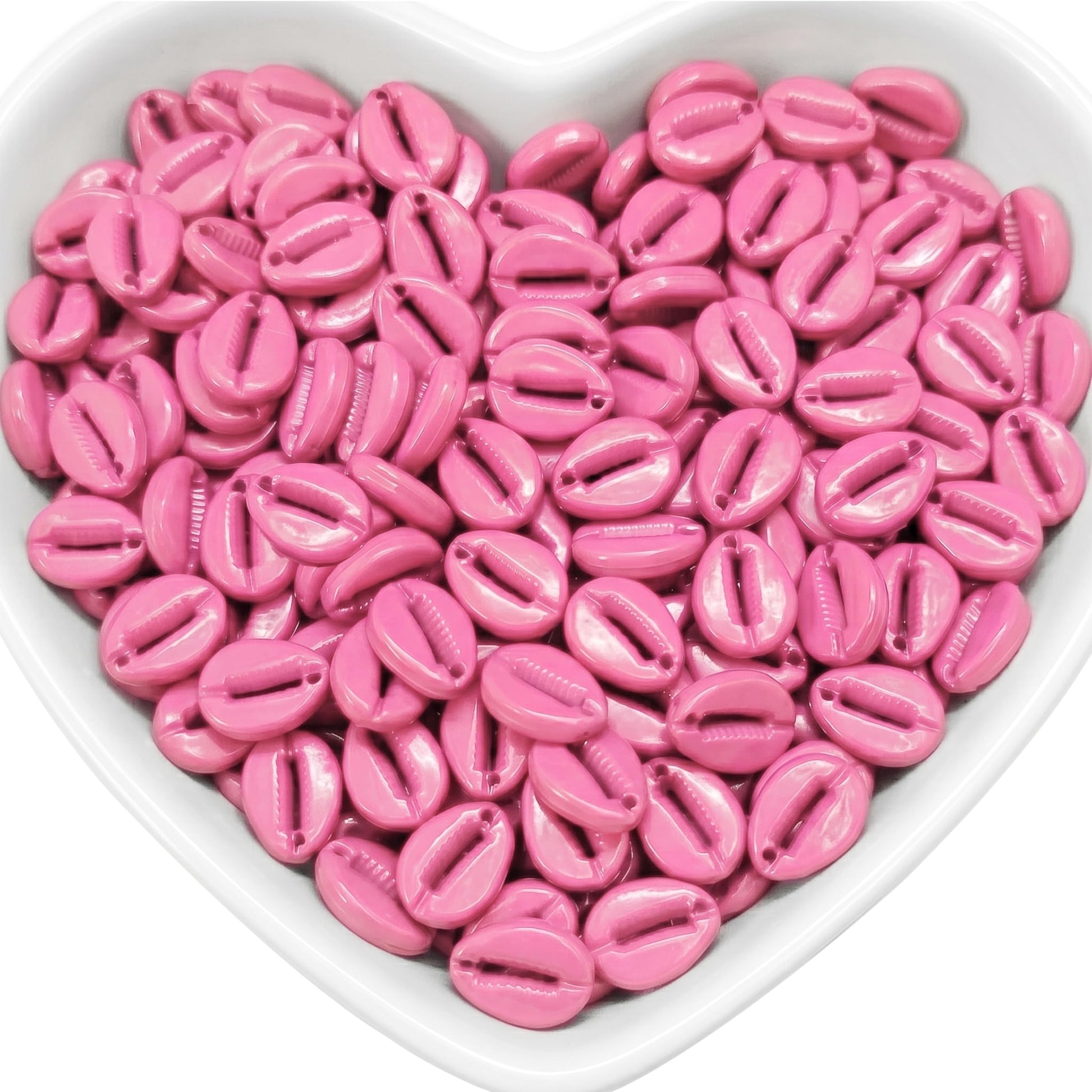 Use pink shell-shaped beads to add natural boho charm to bracelets and craft embellishments.