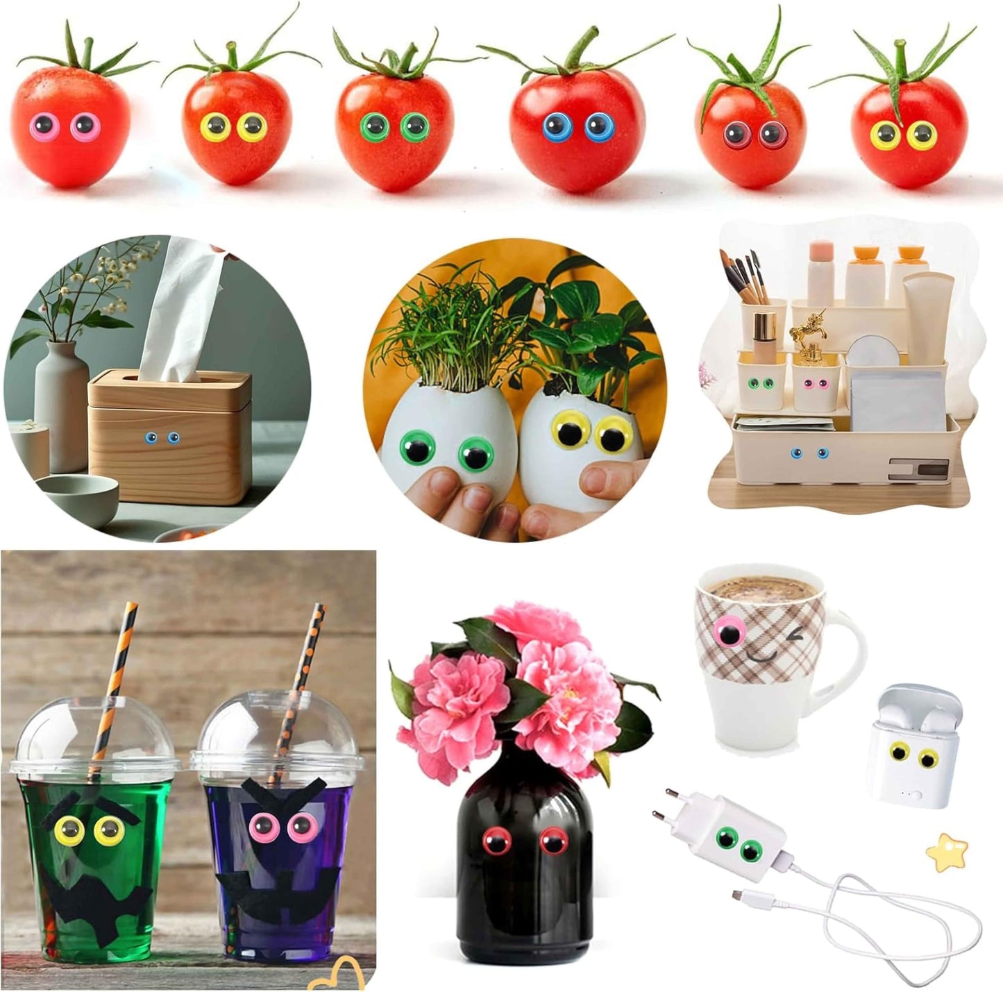 Small craft details feel more animated with multicolor wiggle eyes for creative DIY work.