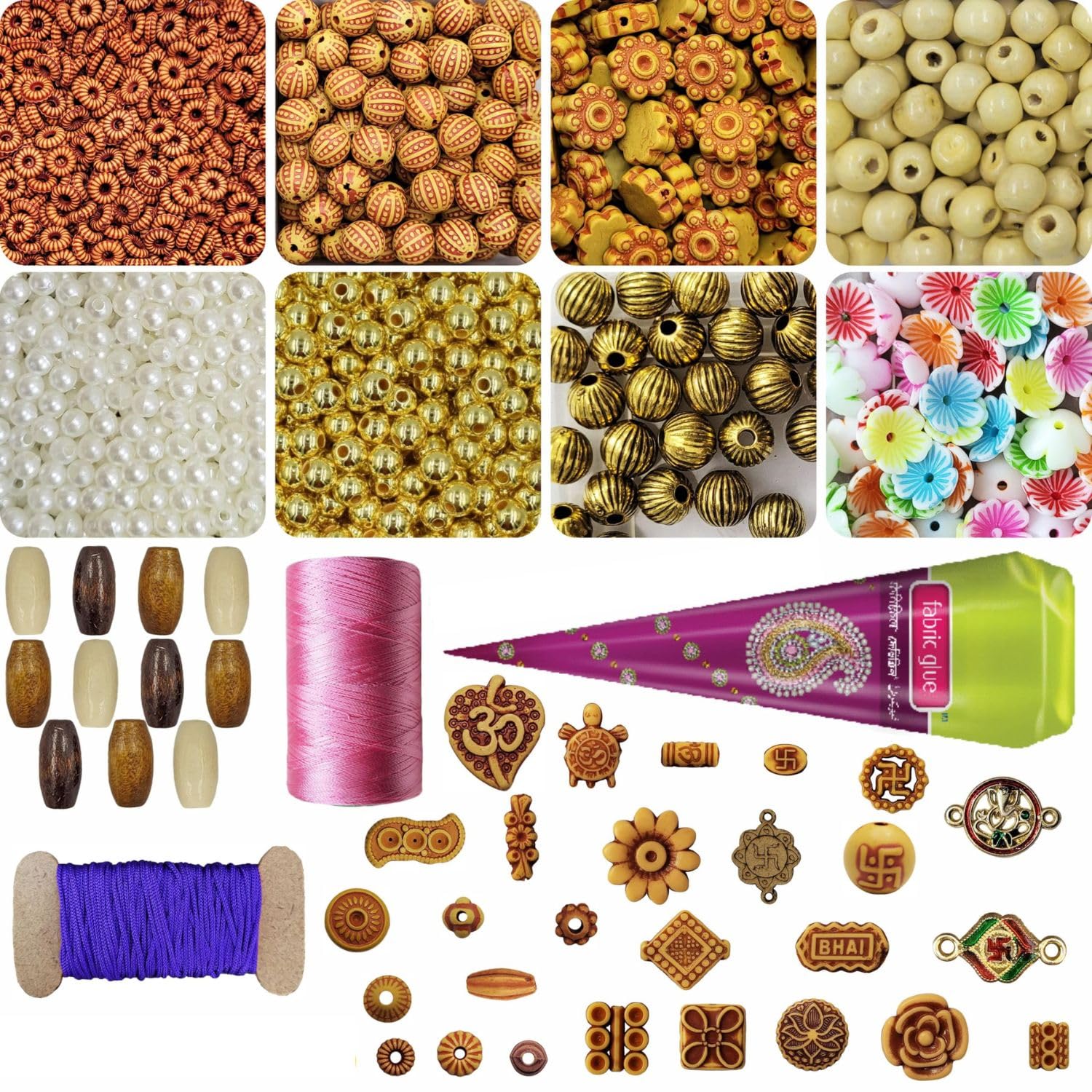 Rakhi making - 10 pcs metal and stone art and craft kit brings a polished accent to kids art activities, DIY craft projects and school projects.